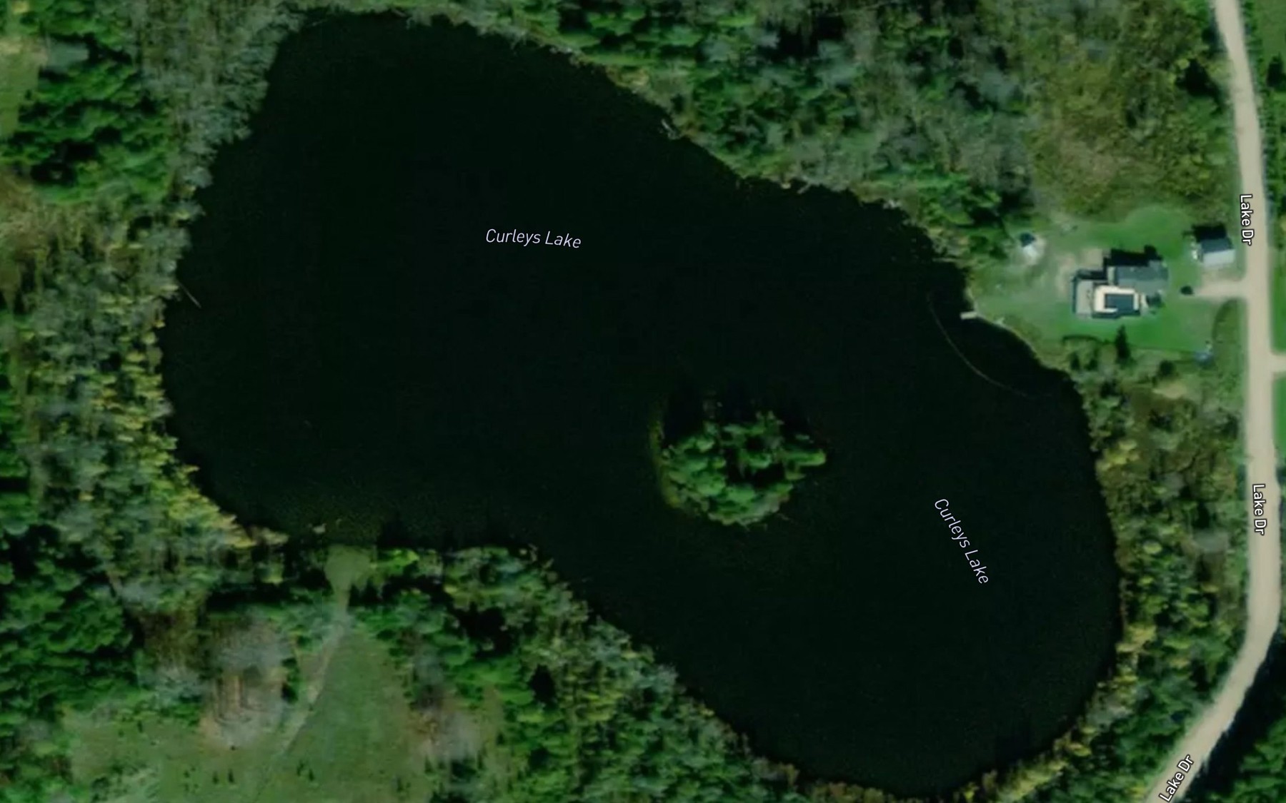 Satellite map of the Curleys Lake