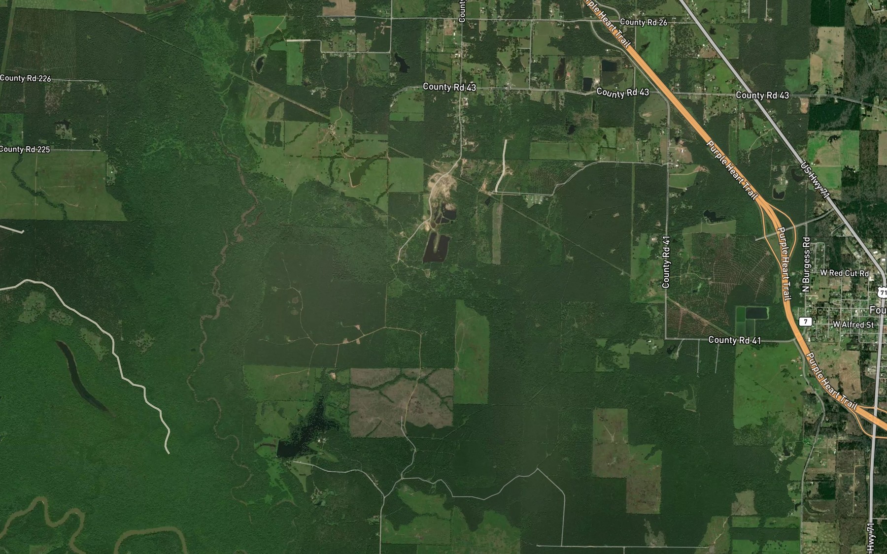 Satellite map of the Mill Creek