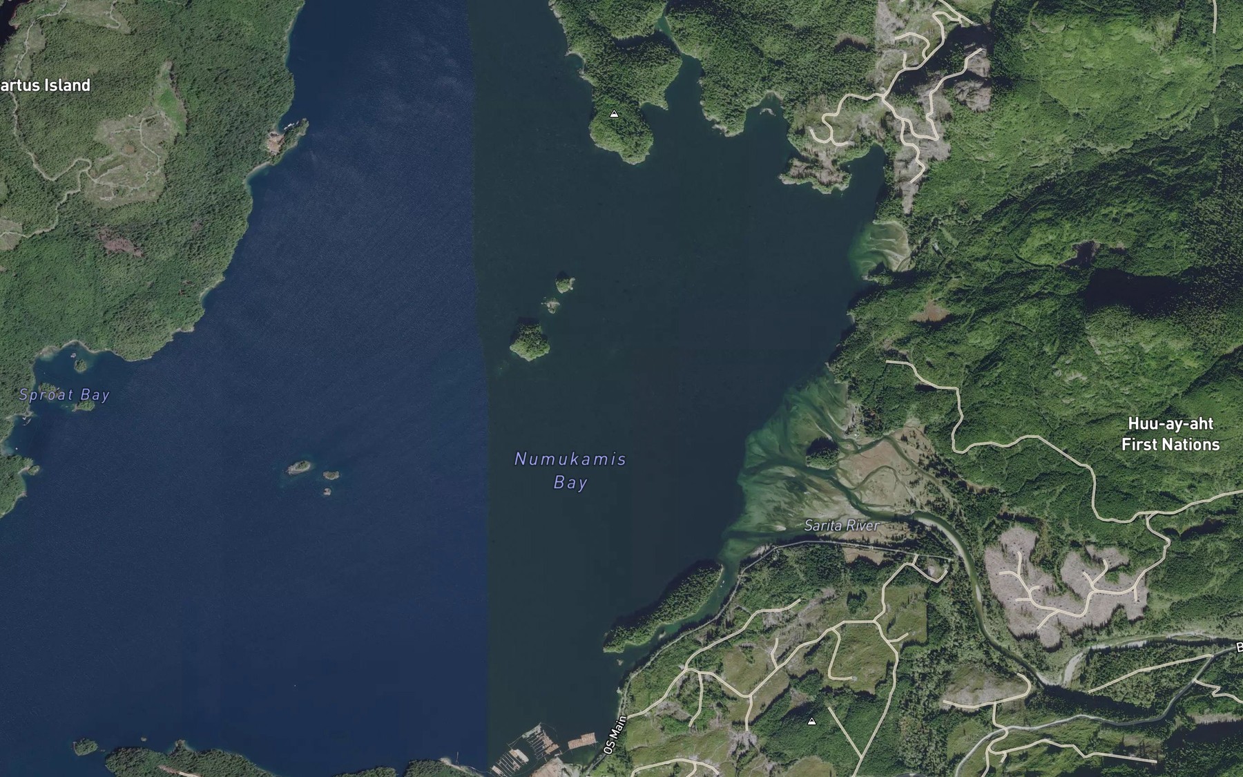 Satellite map of the Numukamis Bay