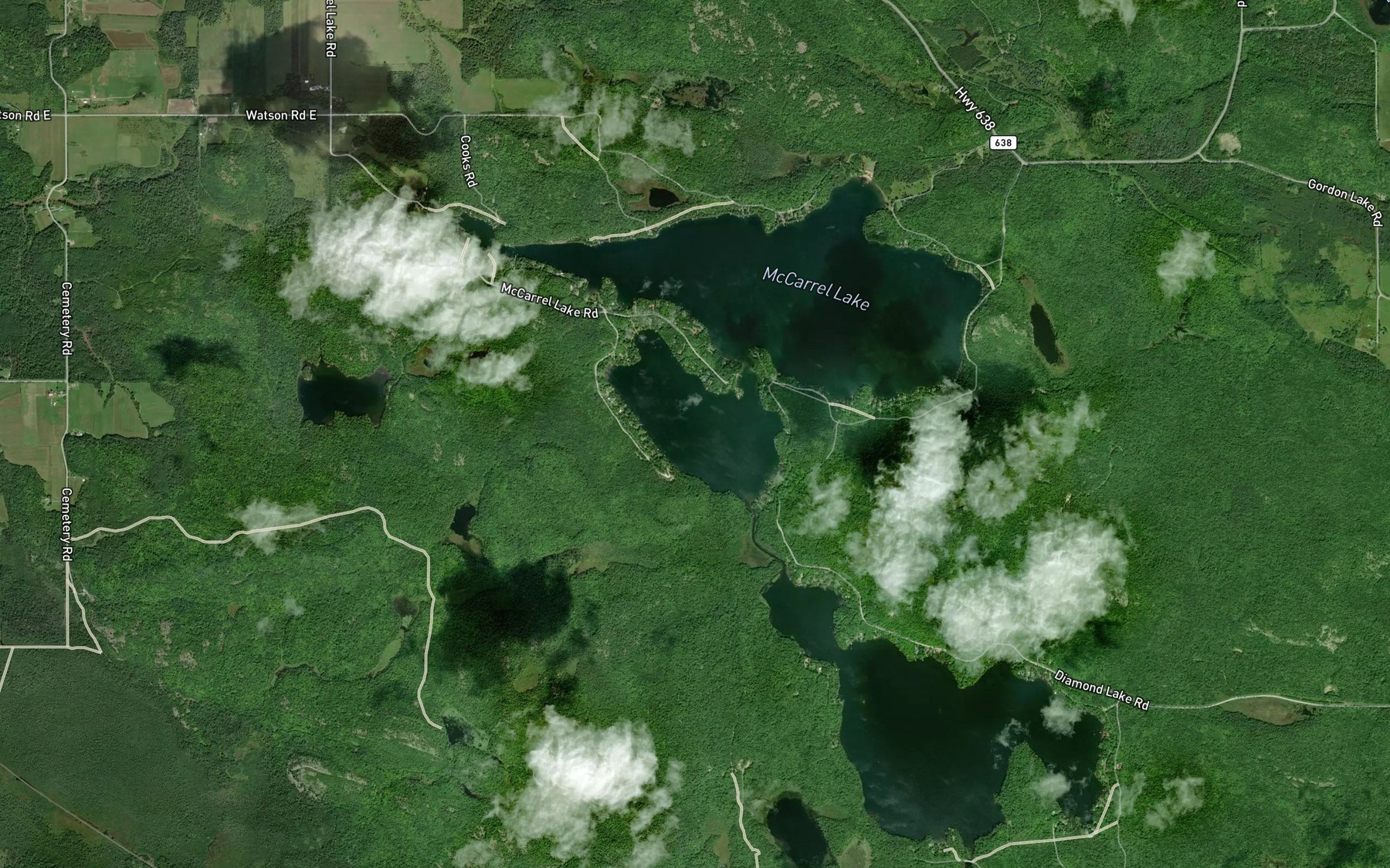 Satellite map of the Cloudy Lake