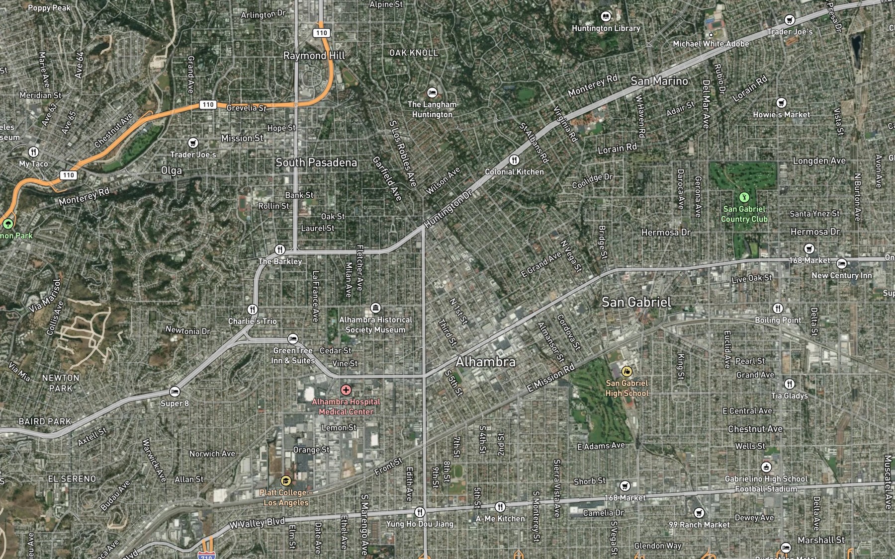 Satellite map of the Garfield Reservoirs