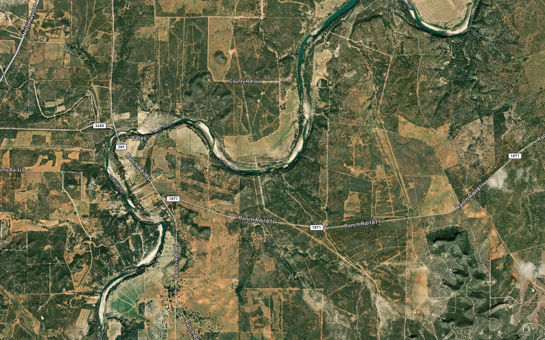 Satellite map of the Salty Creek