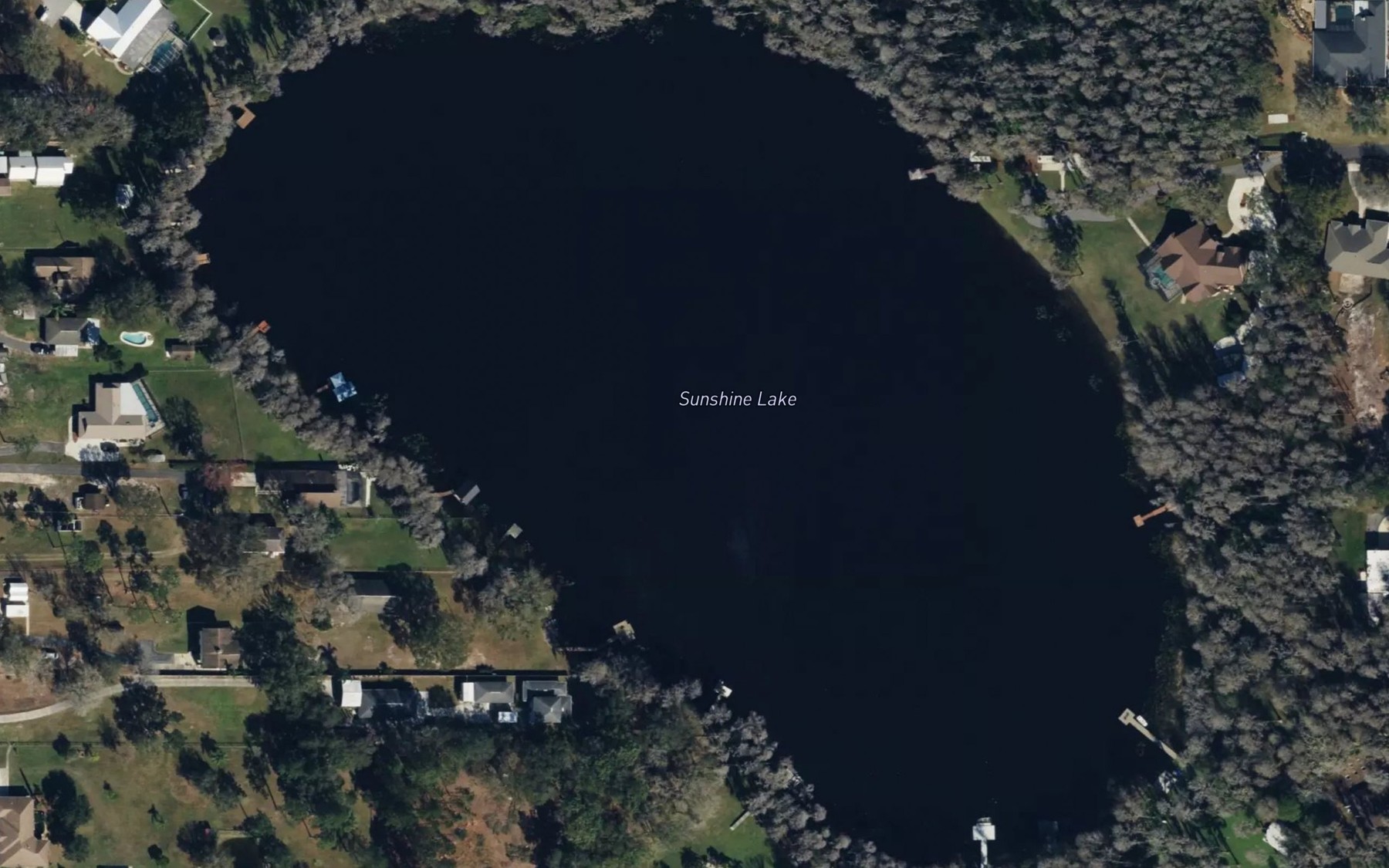 Satellite map of the Sunshine Lake