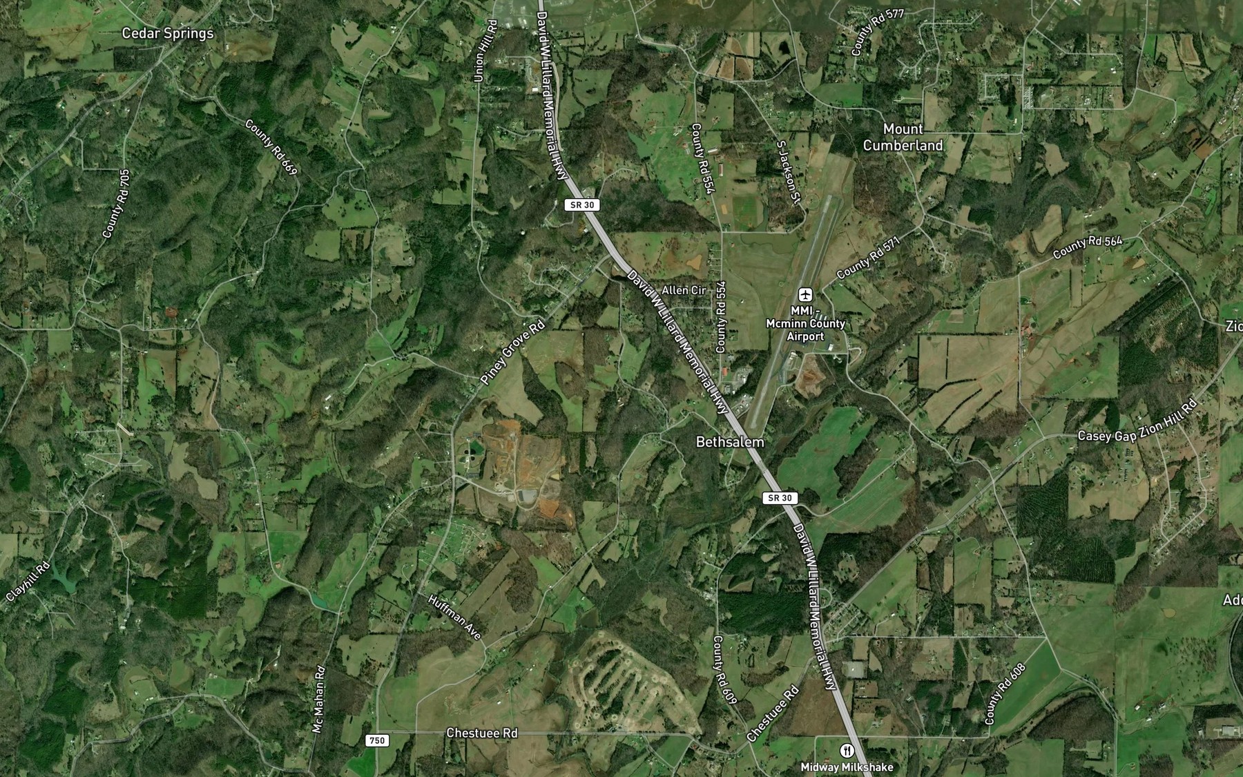 Satellite map of the Rudd Spring