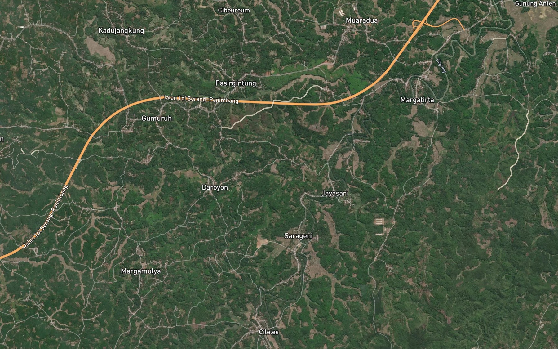 Satellite map of the Ci Peuteuy