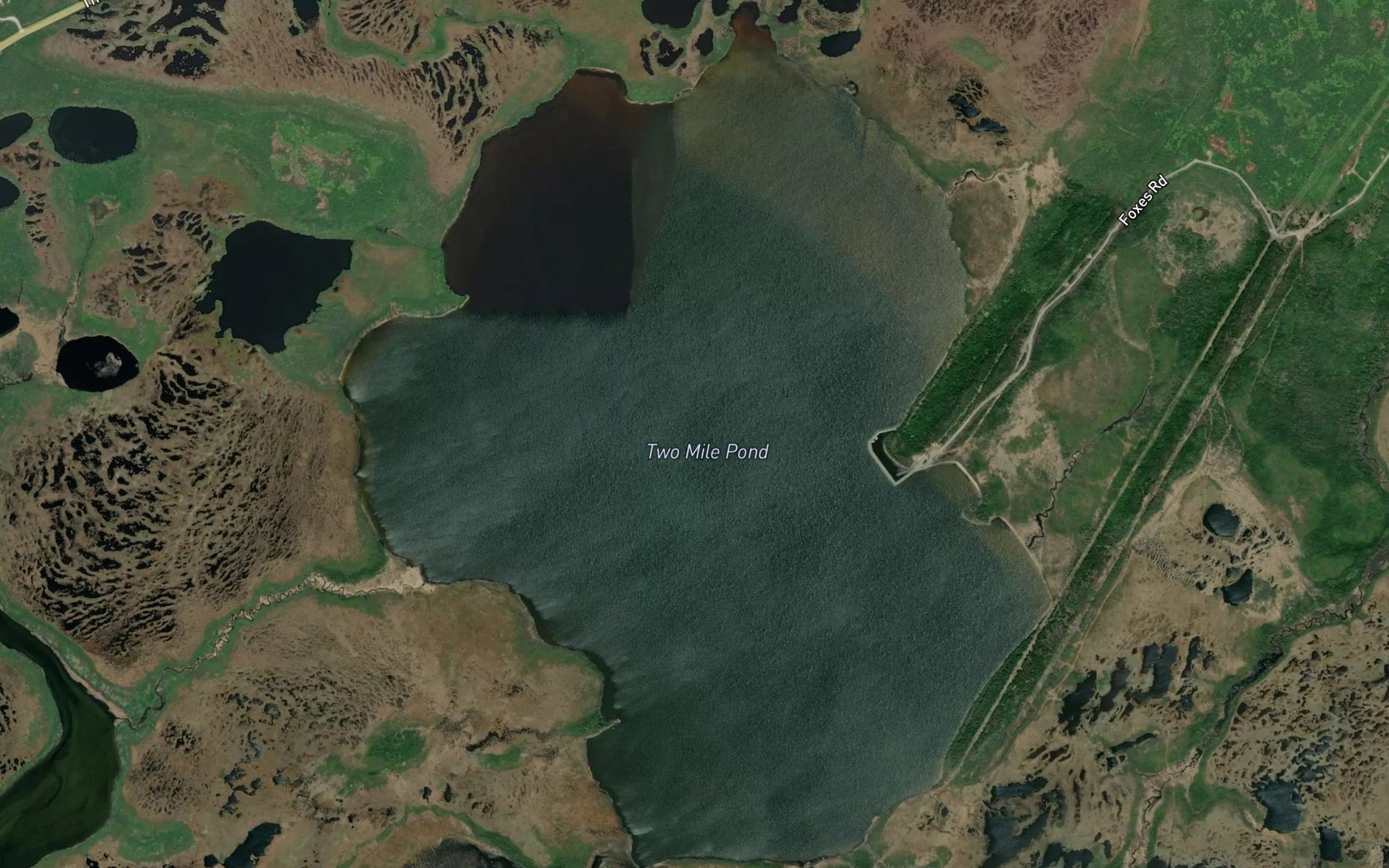 Satellite map of the Two Mile Pond