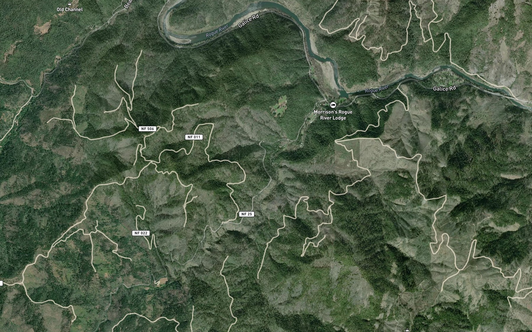 Satellite map of the Schoolmarm Creek