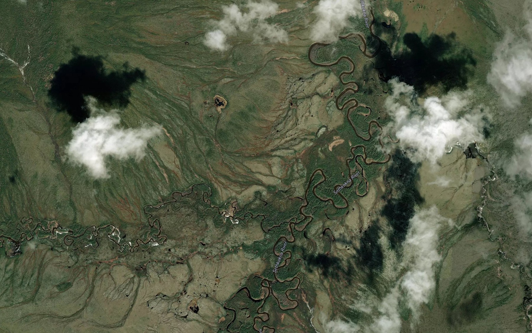 Satellite map of the Paradise Fork
