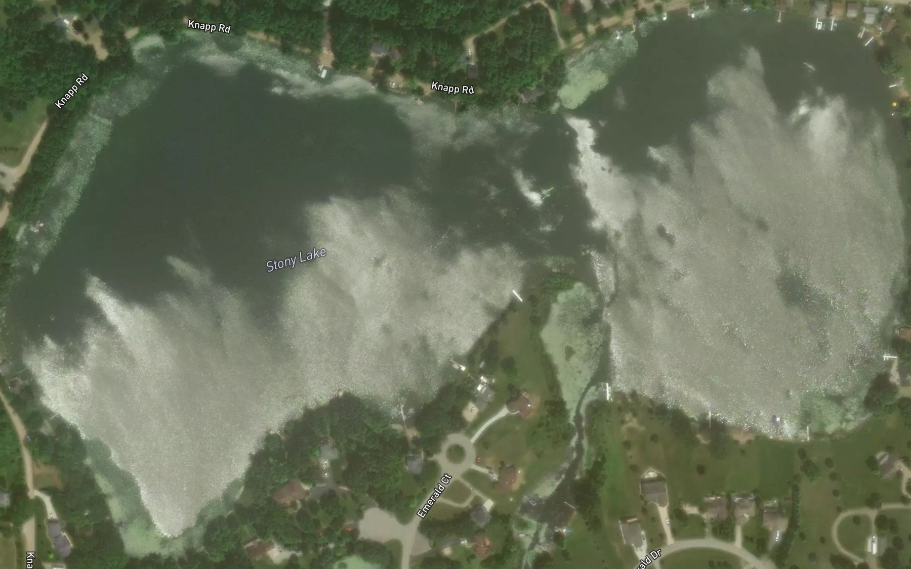 Satellite map of the Stony Lake