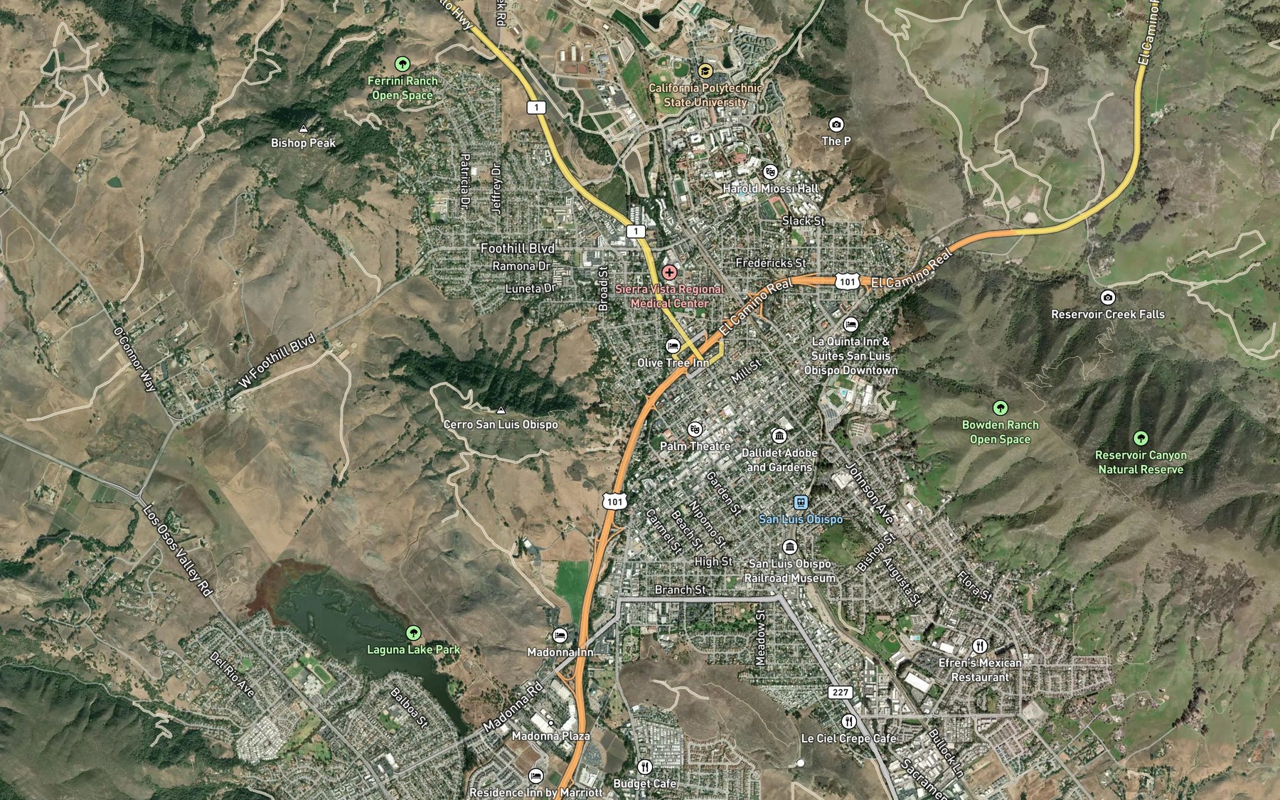 Satellite map of the Old Garden Creek