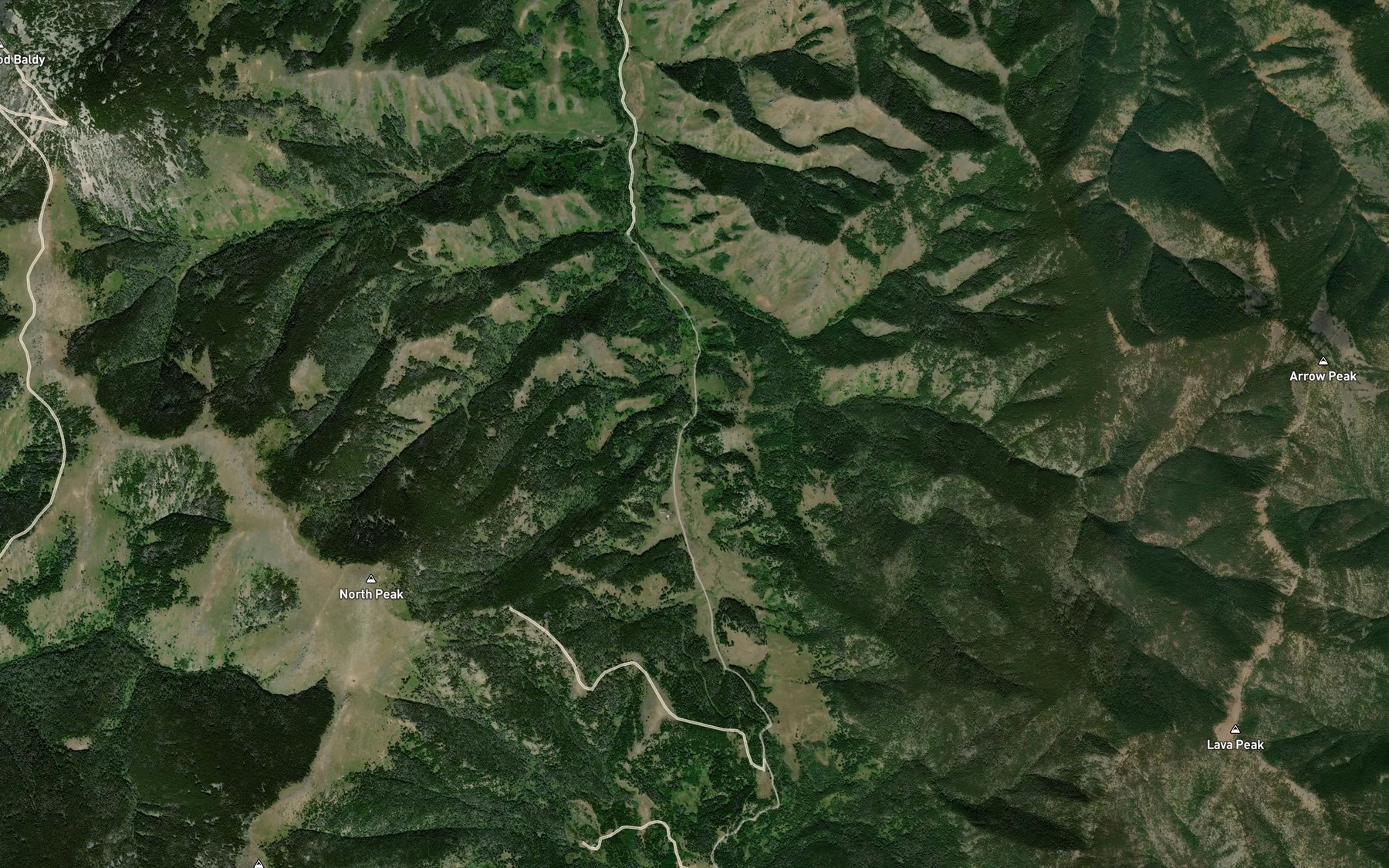Satellite map of the Rat Creek