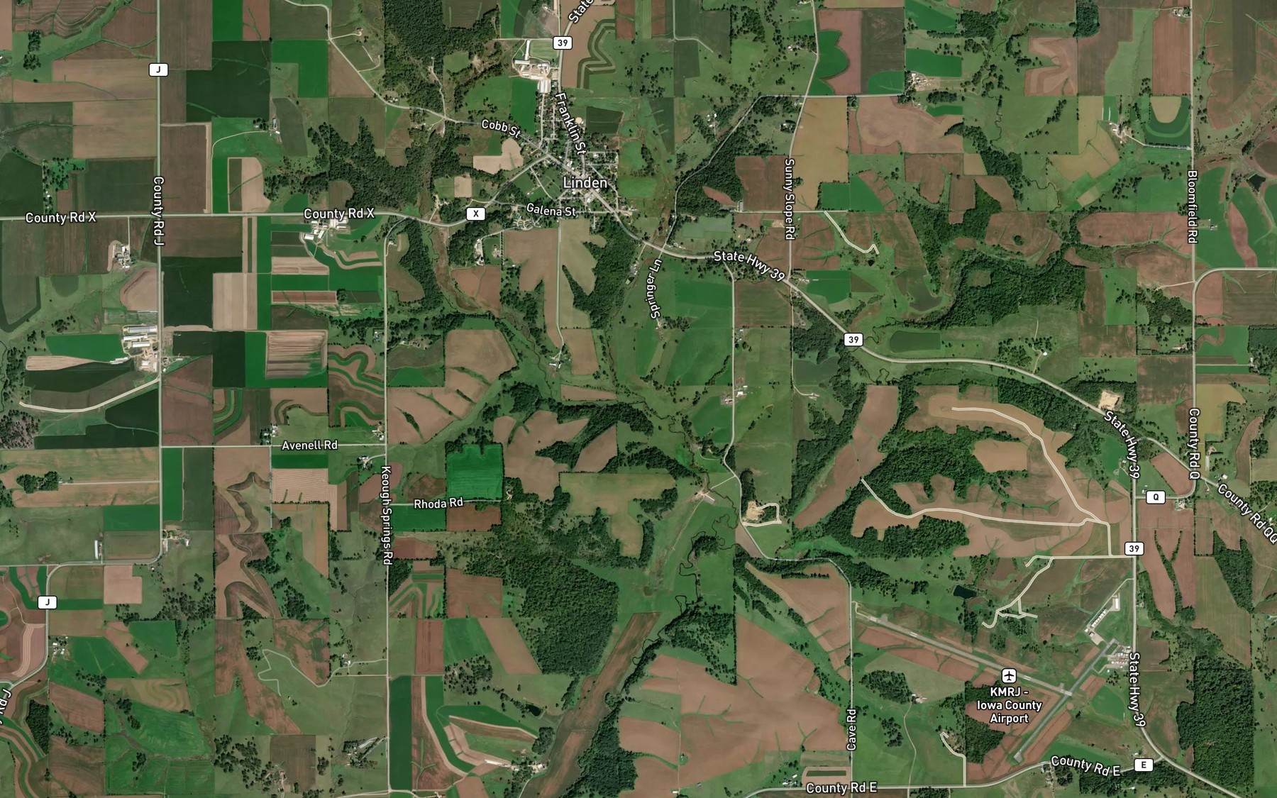 Satellite map of the Peddler Creek
