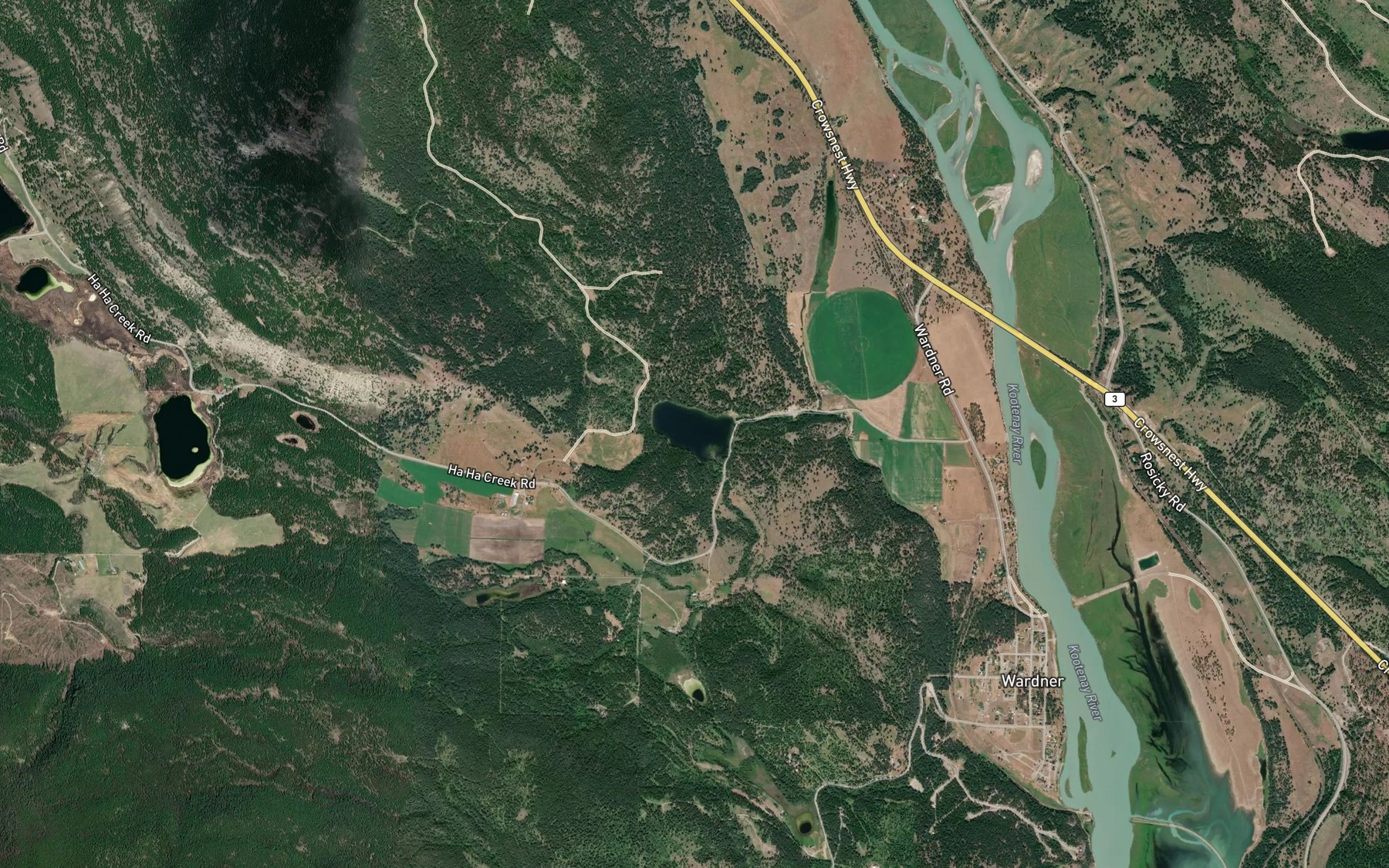 Satellite map of the Lund Lake