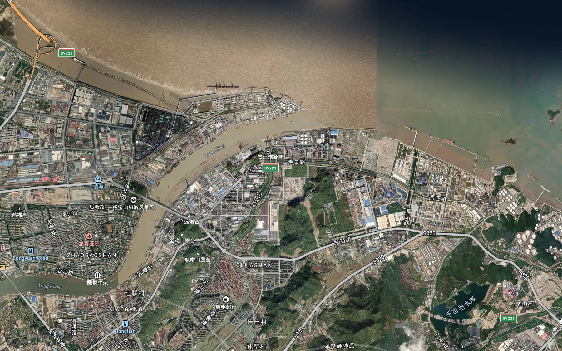 Satellite map of the Yongjiang Kou