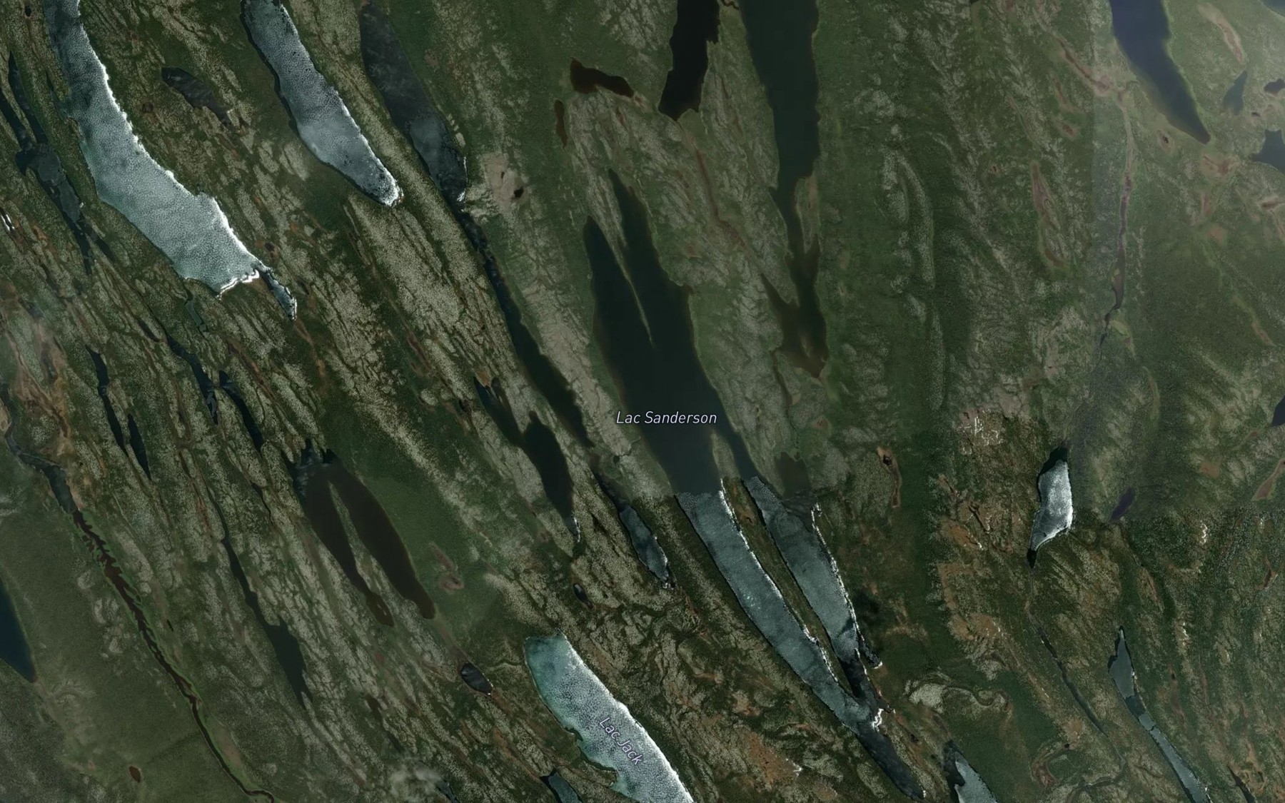 Satellite map of the Lac Sanderson