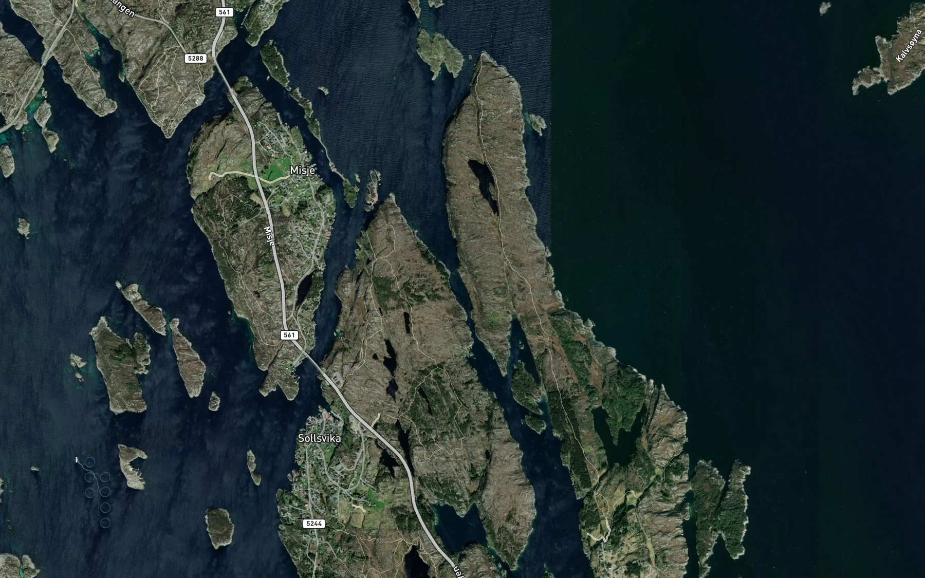Satellite map of the Straumen