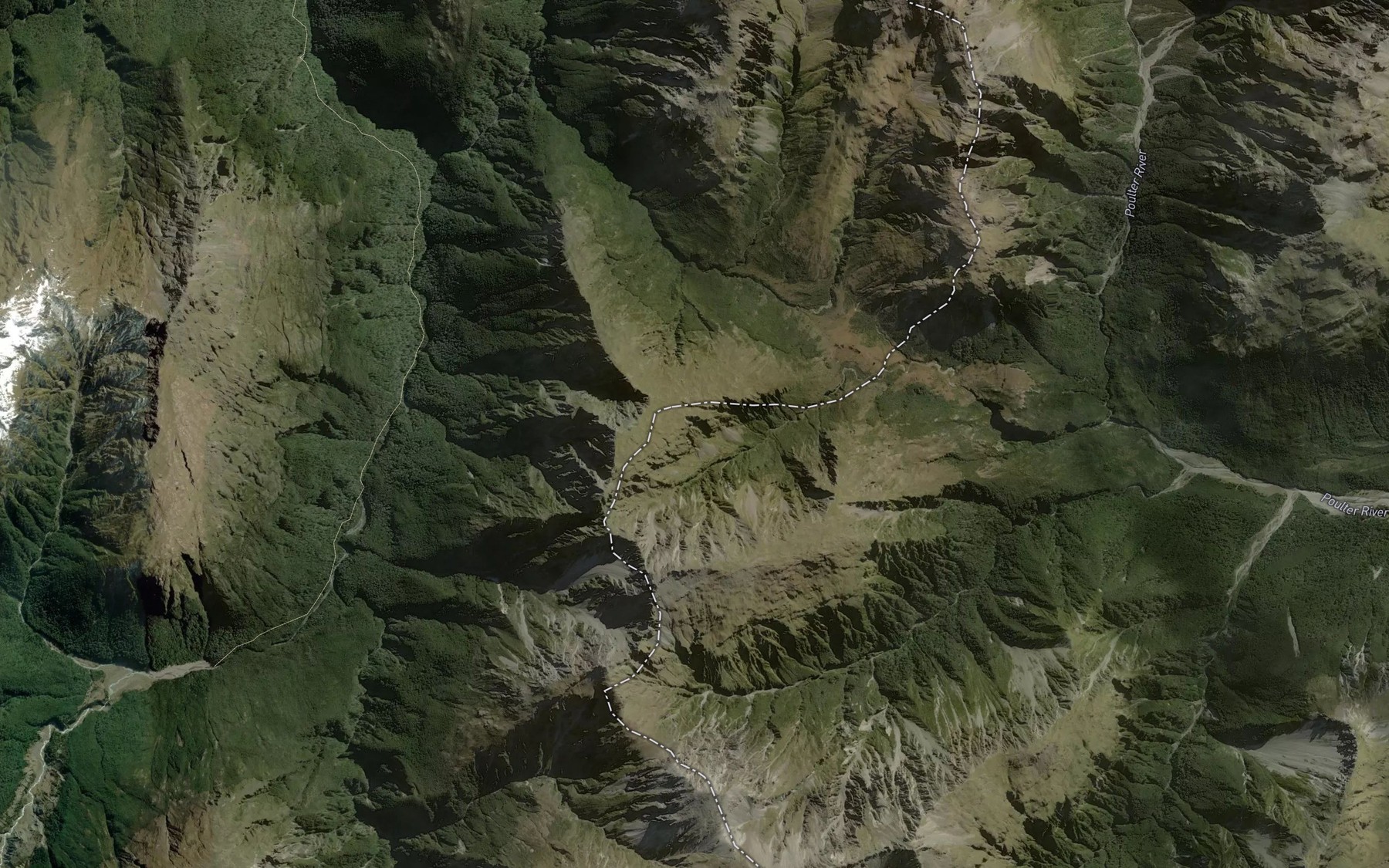 Satellite map of the Chasm Stream