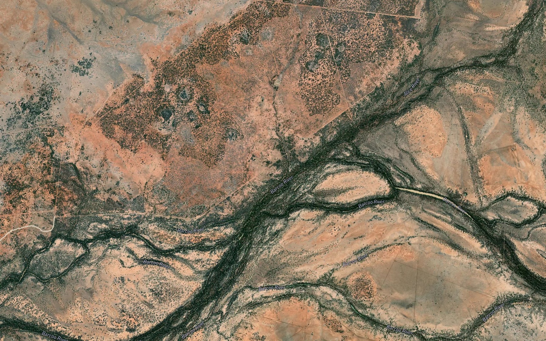 Satellite map of the Alice River