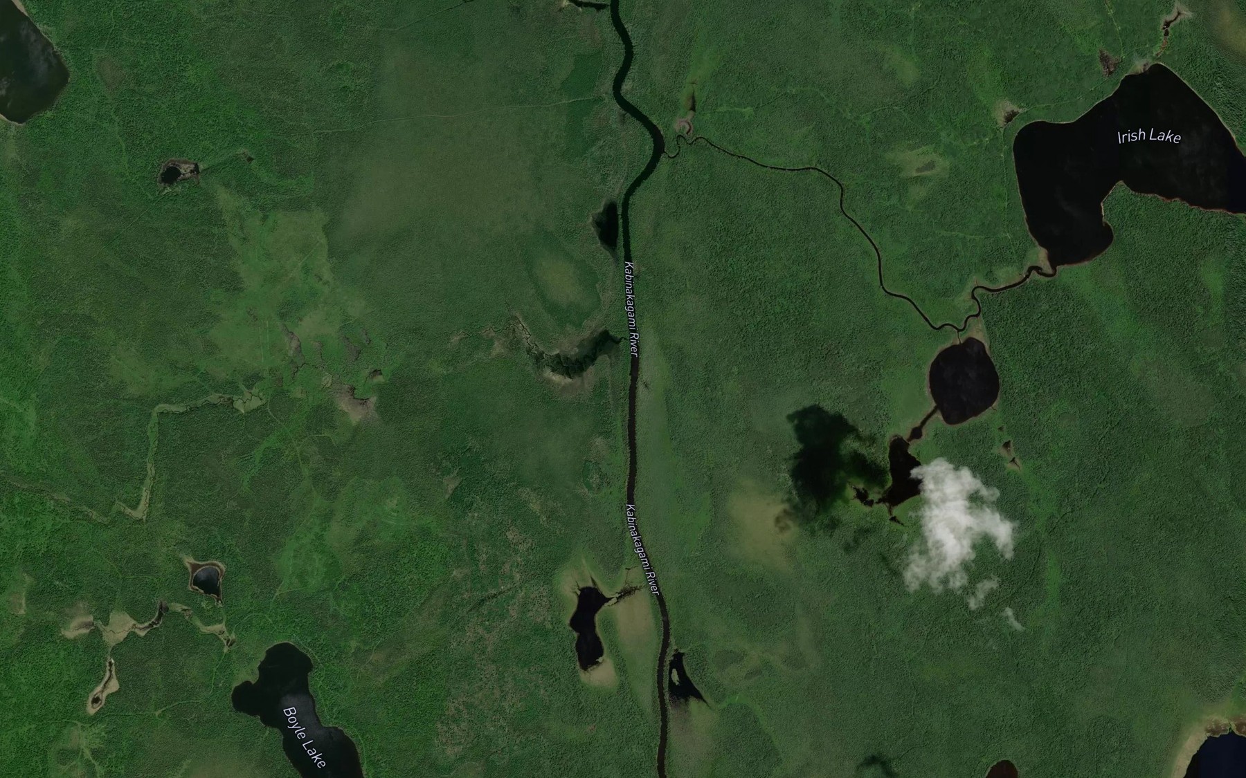 Satellite map of the Scottie Creek