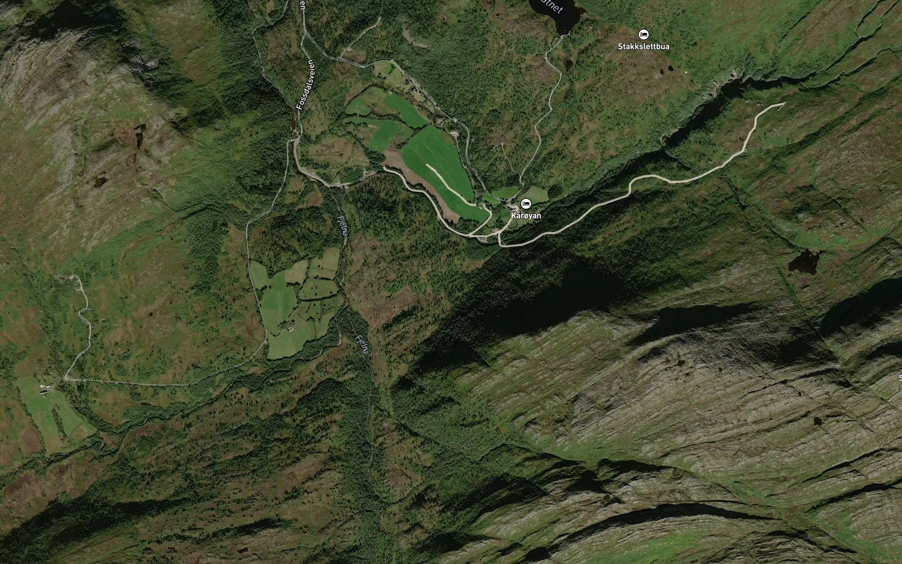 Satellite map of the Slaettbekken