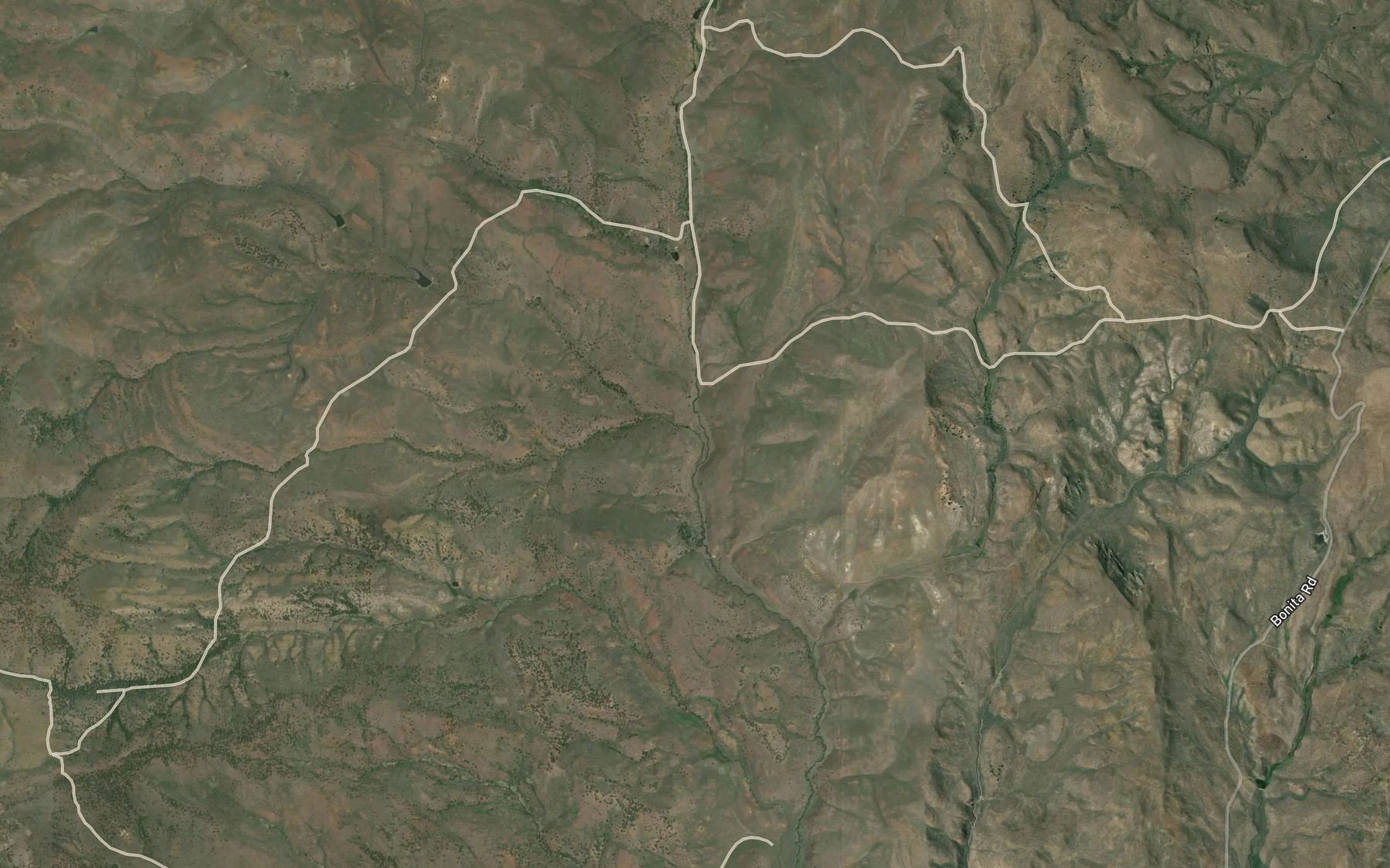 Satellite map of the Spaulding Creek