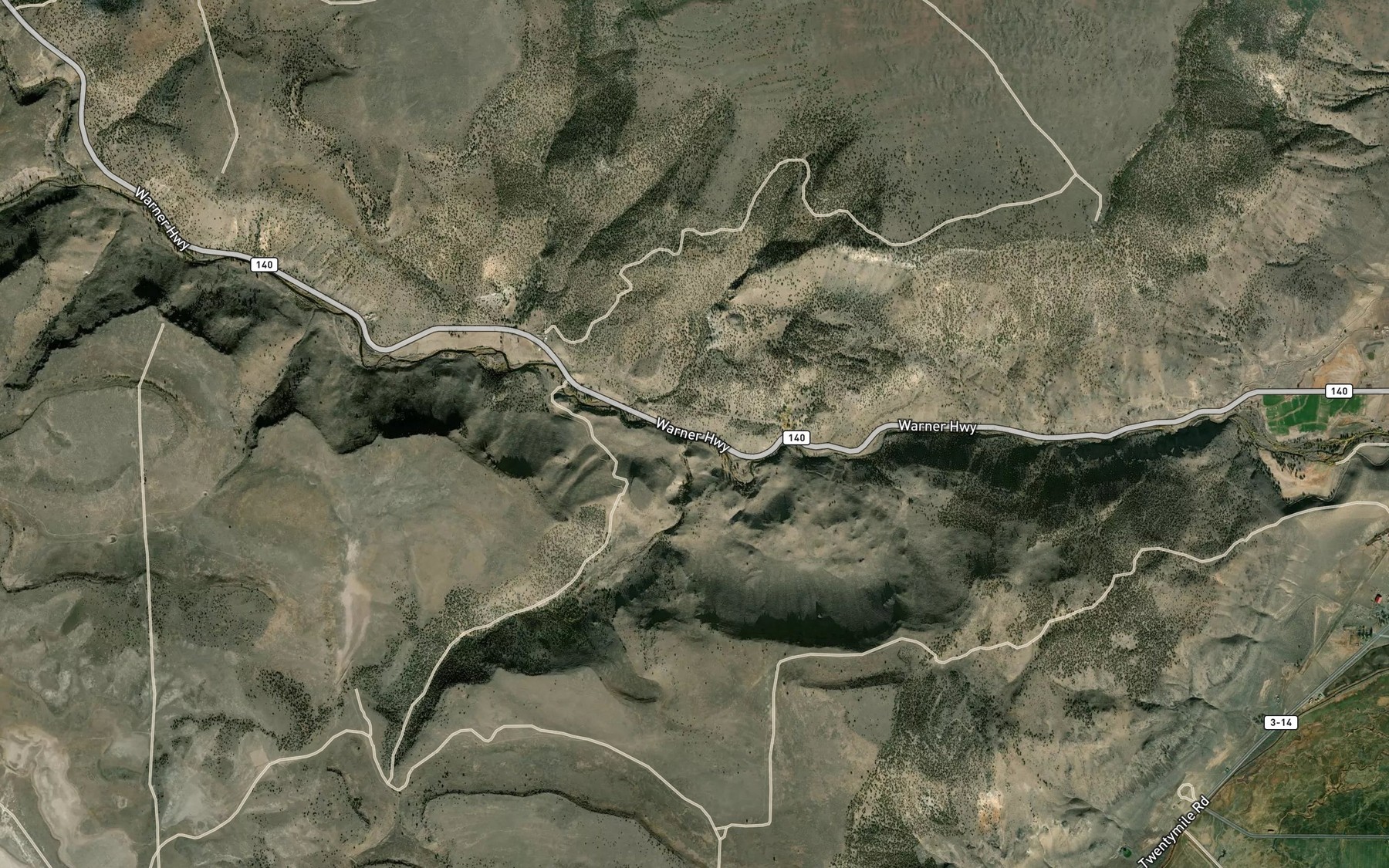 Satellite map of the Squaw Creek