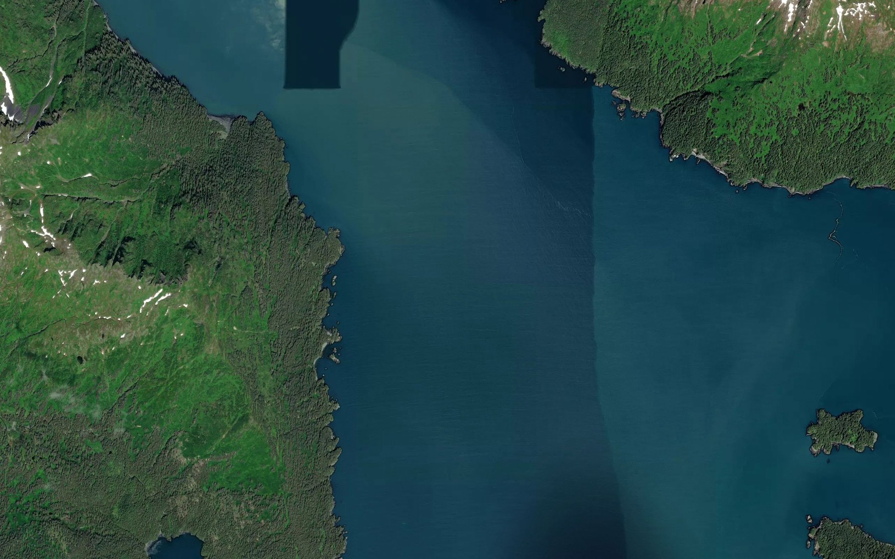 Satellite map of the West Arm Nuka Bay