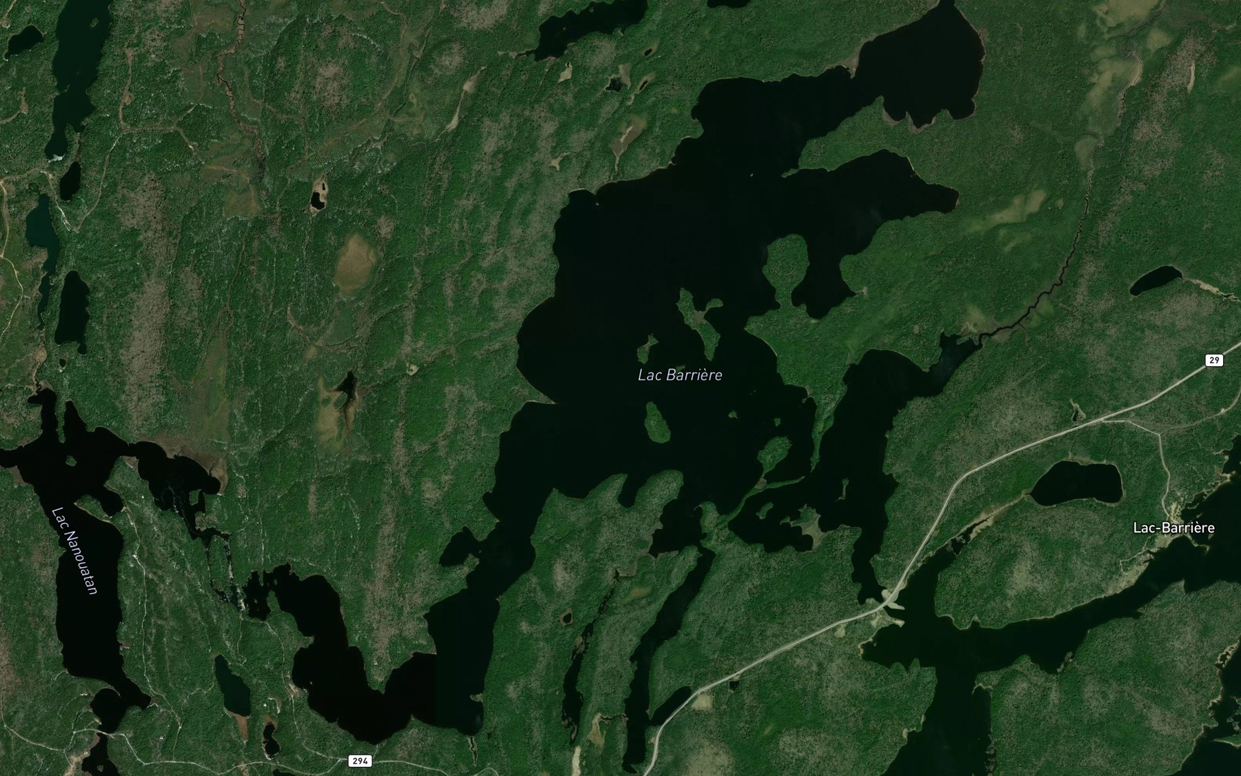 Satellite map of the Lac Barriere