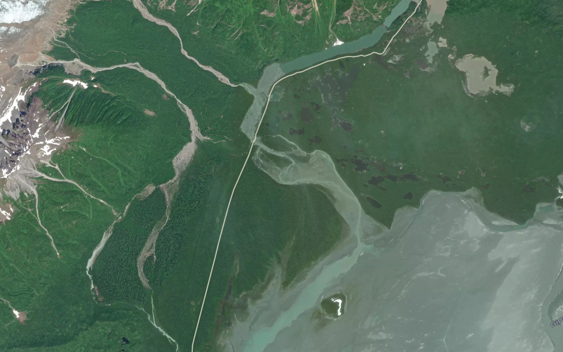 Satellite map of the Abercrombie Creek