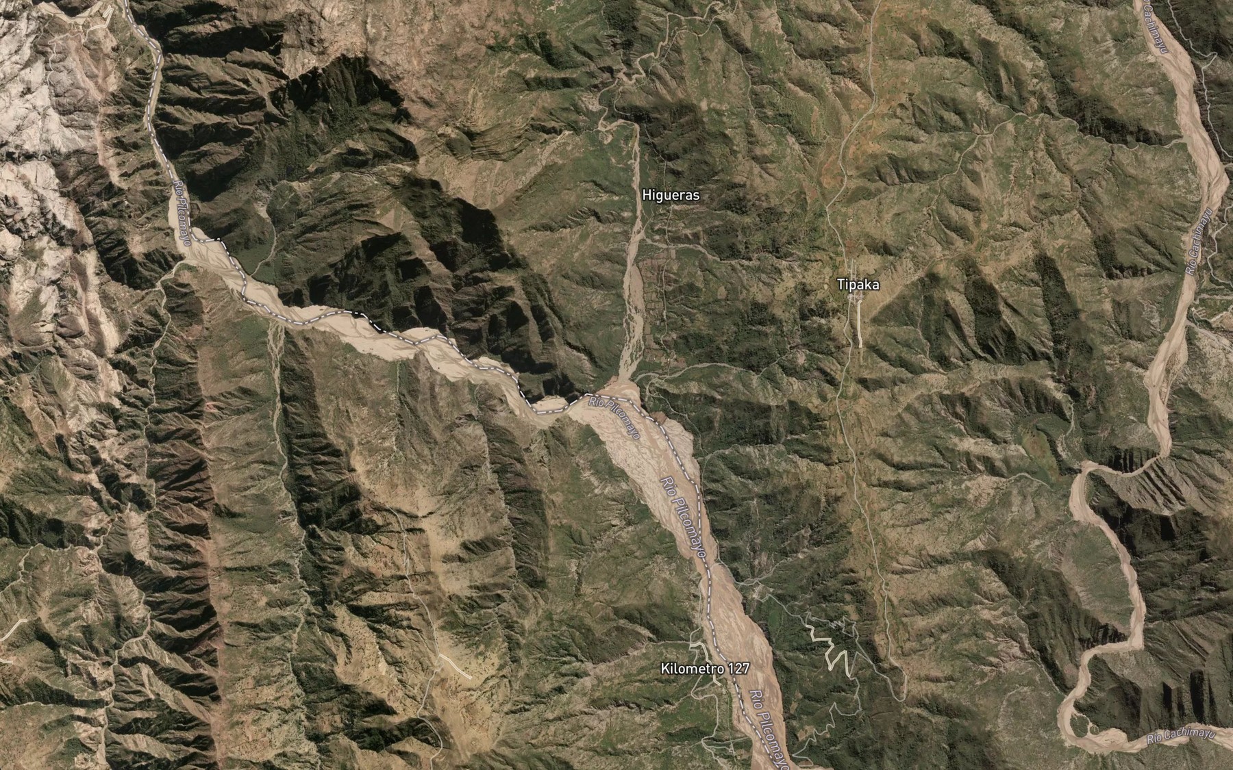 Satellite map of the Rio Calera