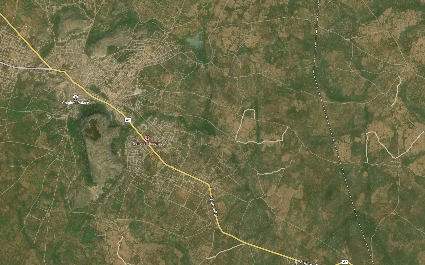 Satellite map of the RiverAbojukoto