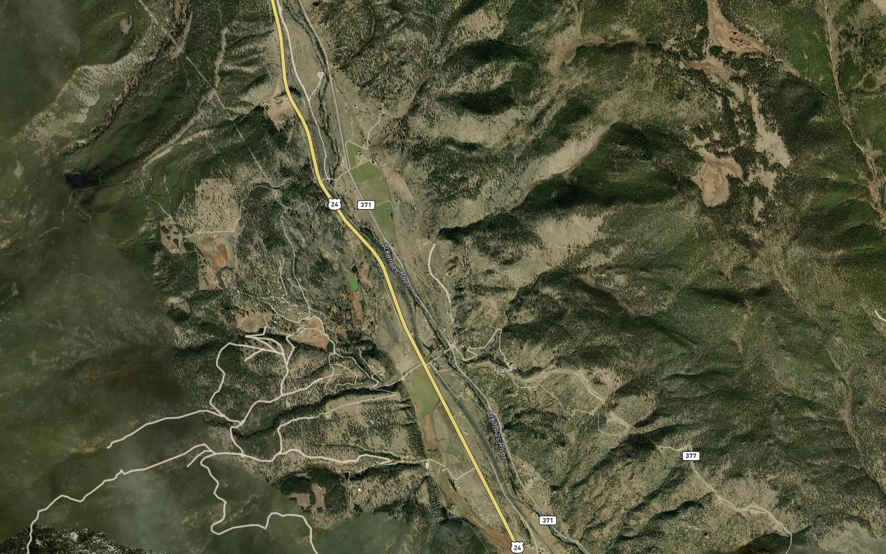 Satellite map of the Buffalo Creek