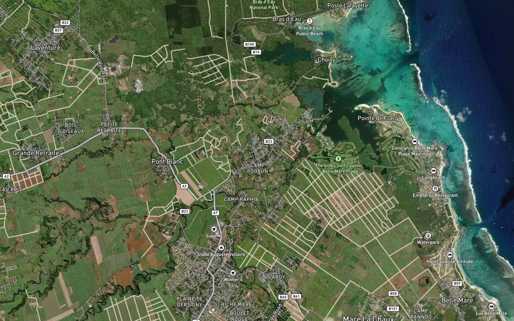 Satellite map of the River Coignard
