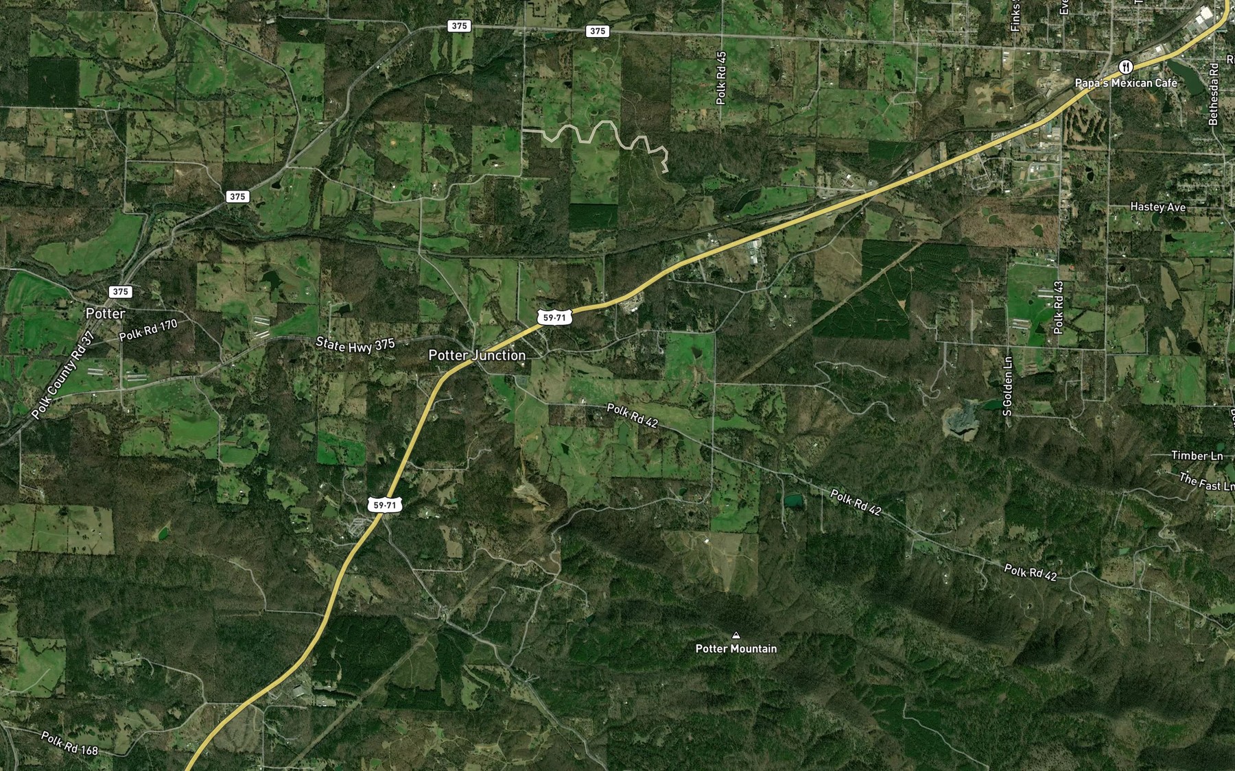Satellite map of the Blue Lake