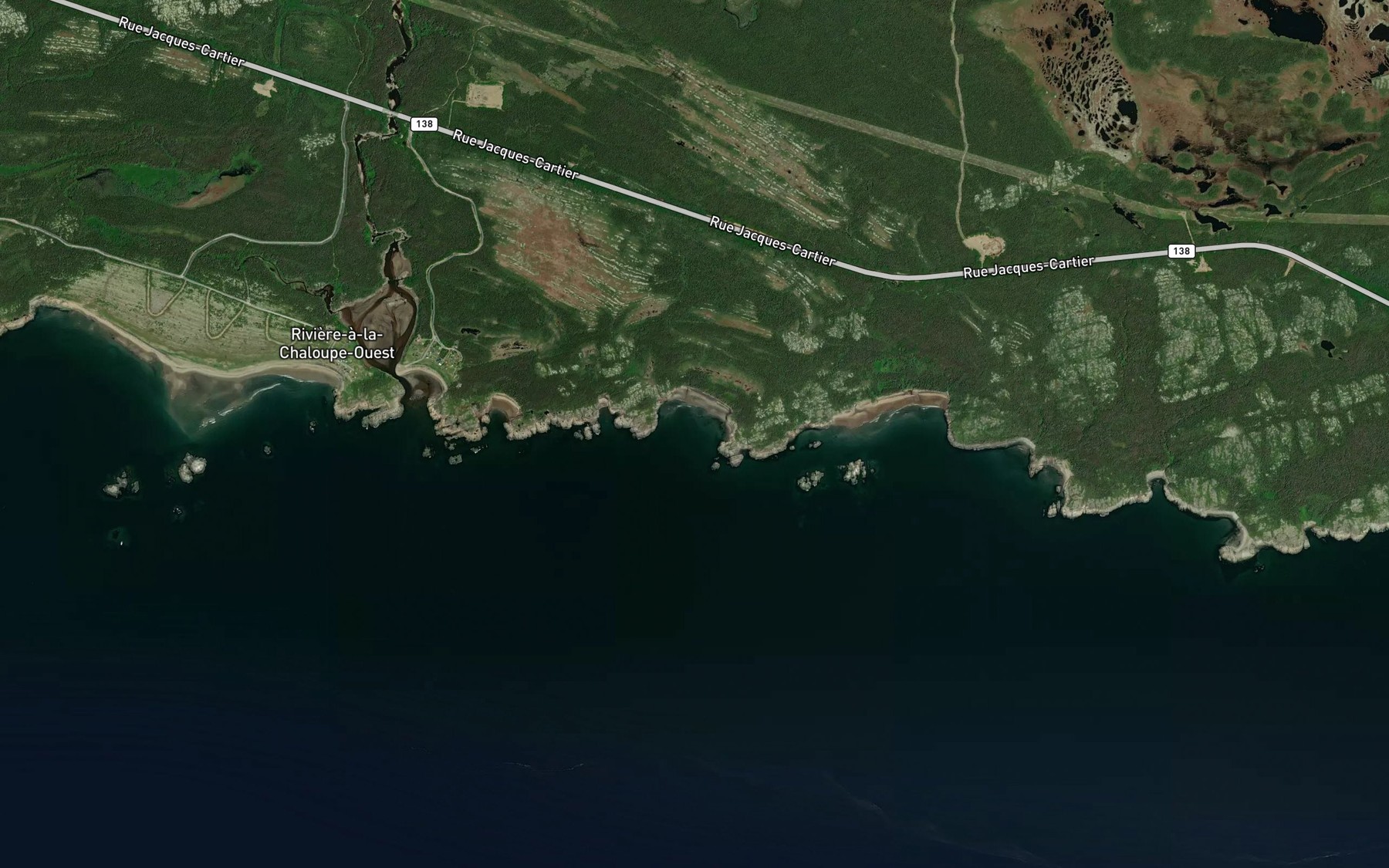 Satellite map of the Anse a l'Ours