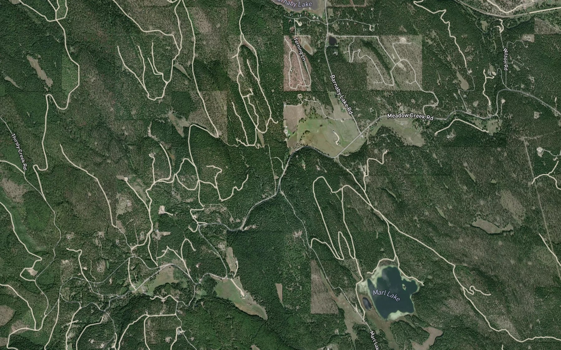 Satellite map of the Marl Lake Creek