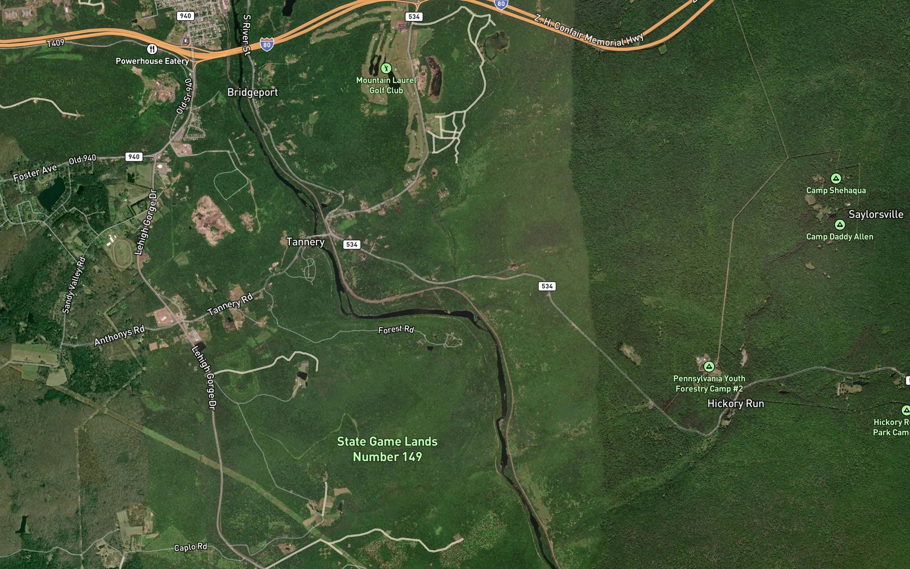 Satellite map of the Irishtown Run