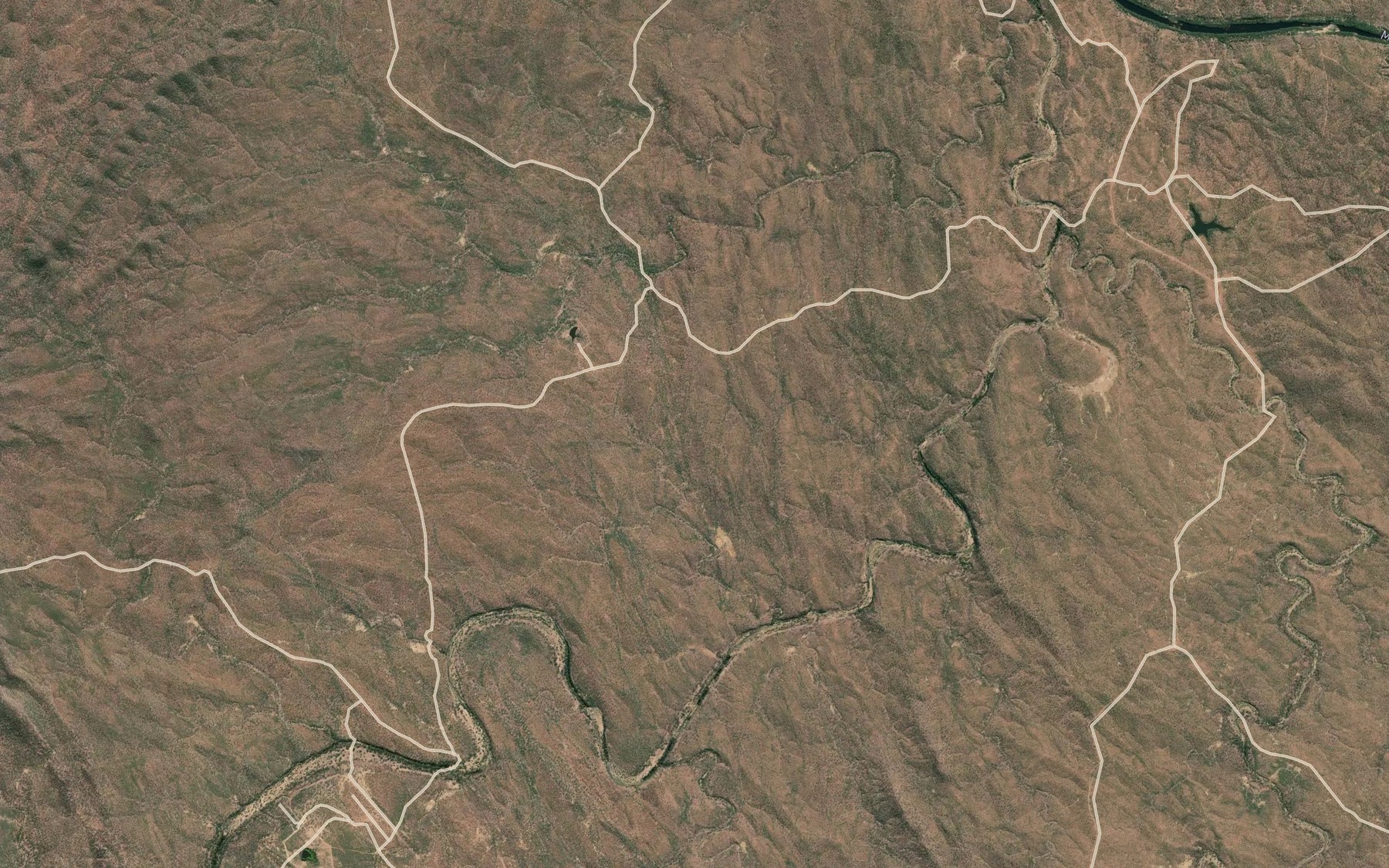Satellite map of the Nychum Creek