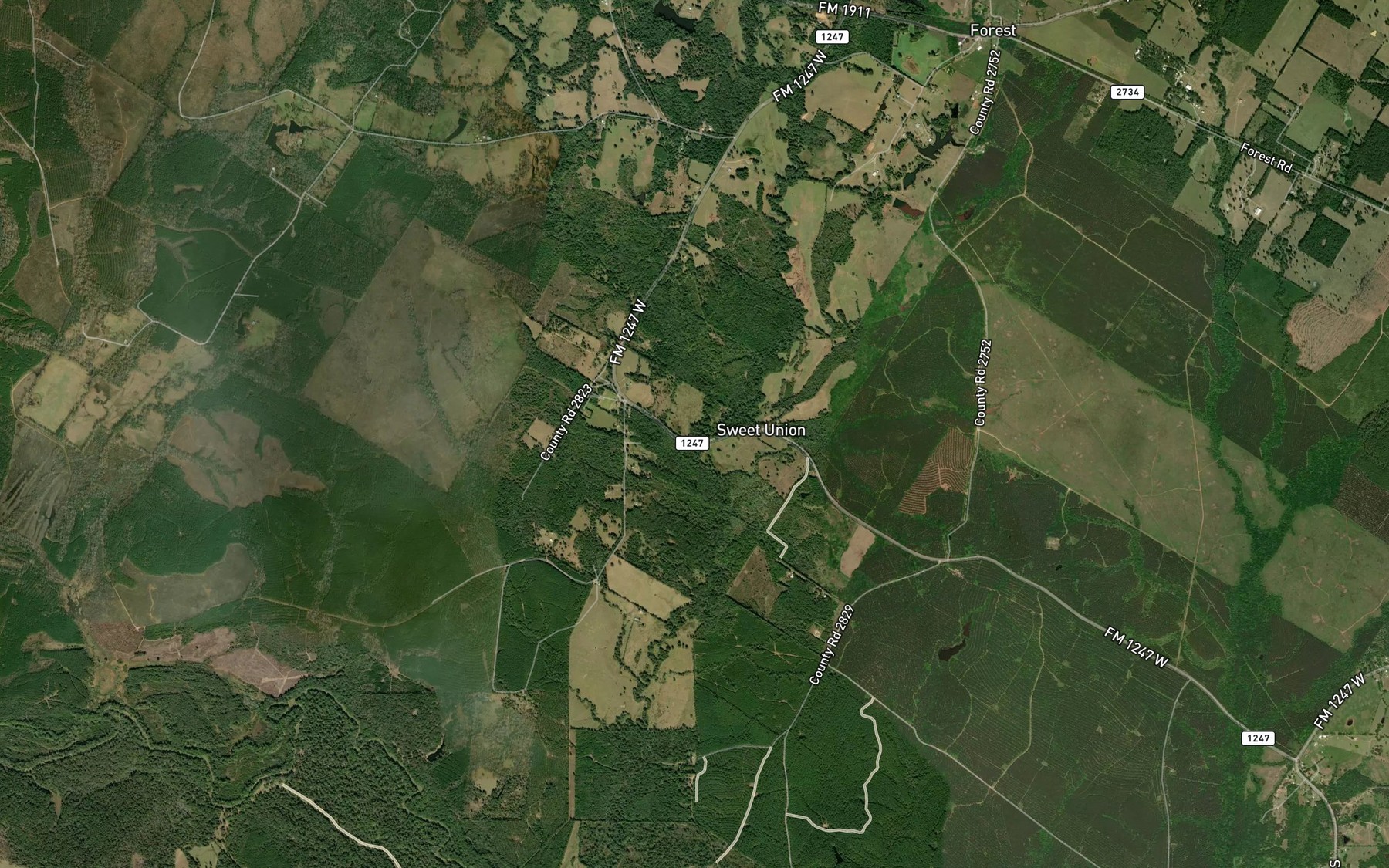 Satellite map of the Sandy Creek