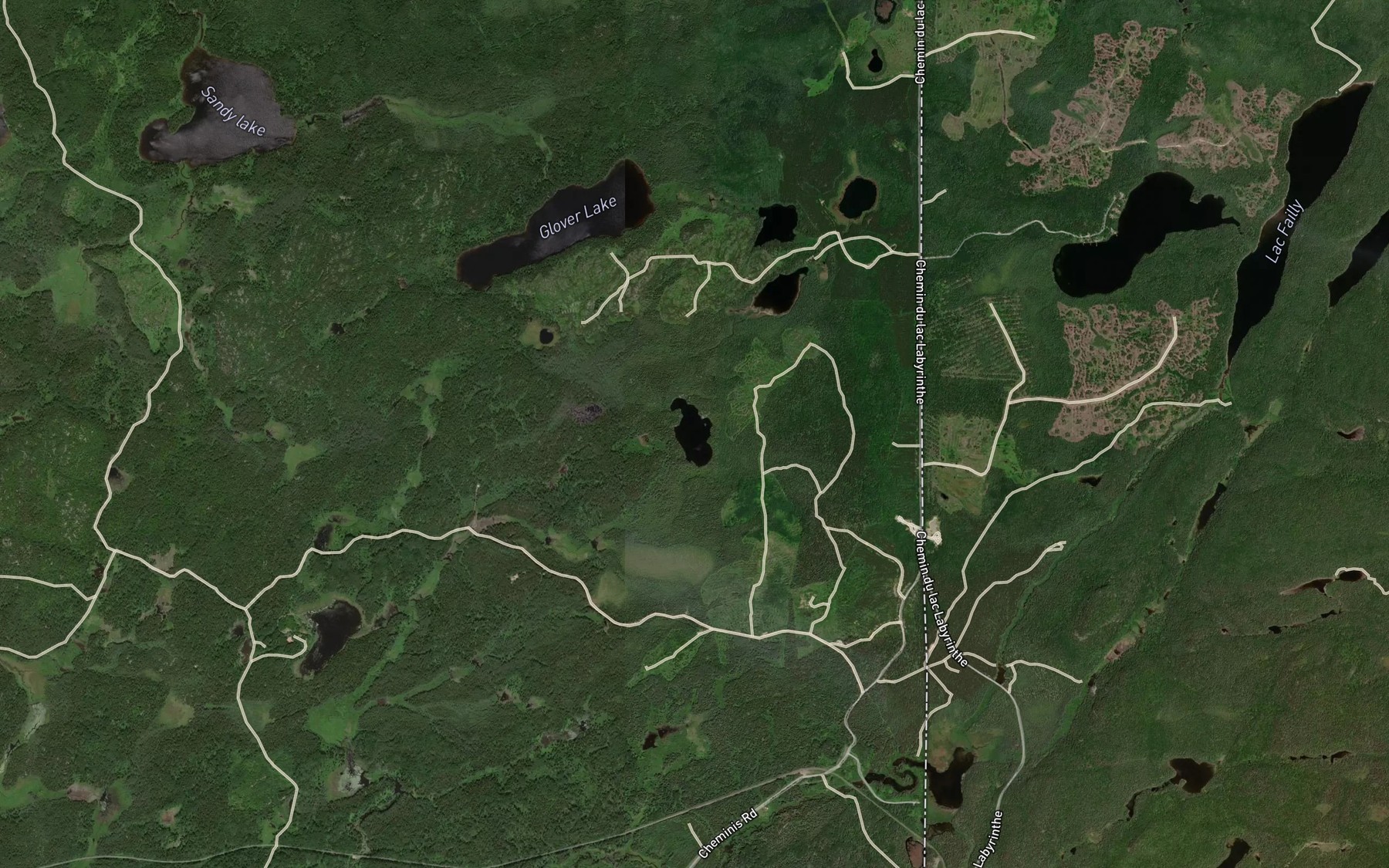 Satellite map of the Shaver Lake