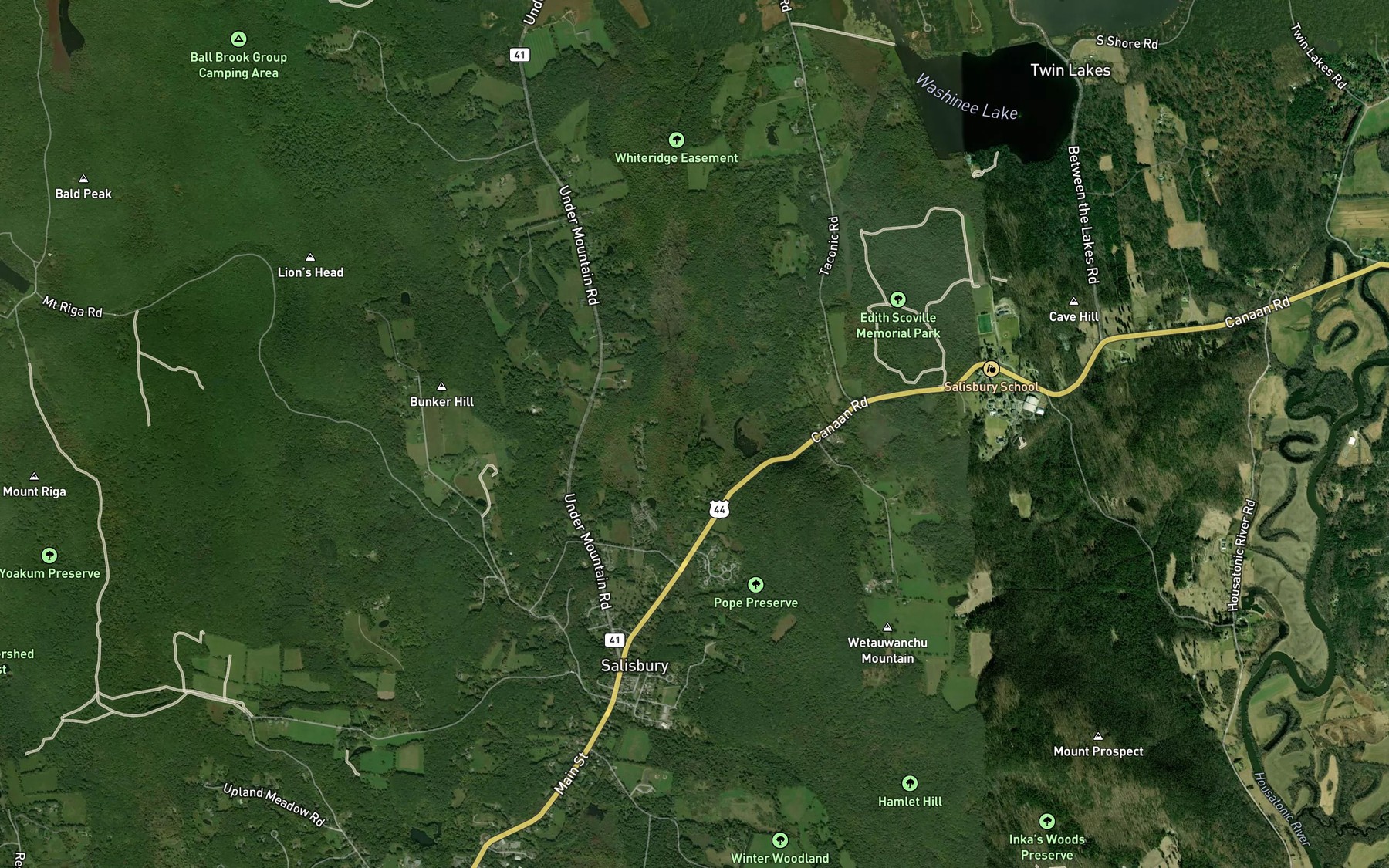 Satellite map of the Garnett Brook