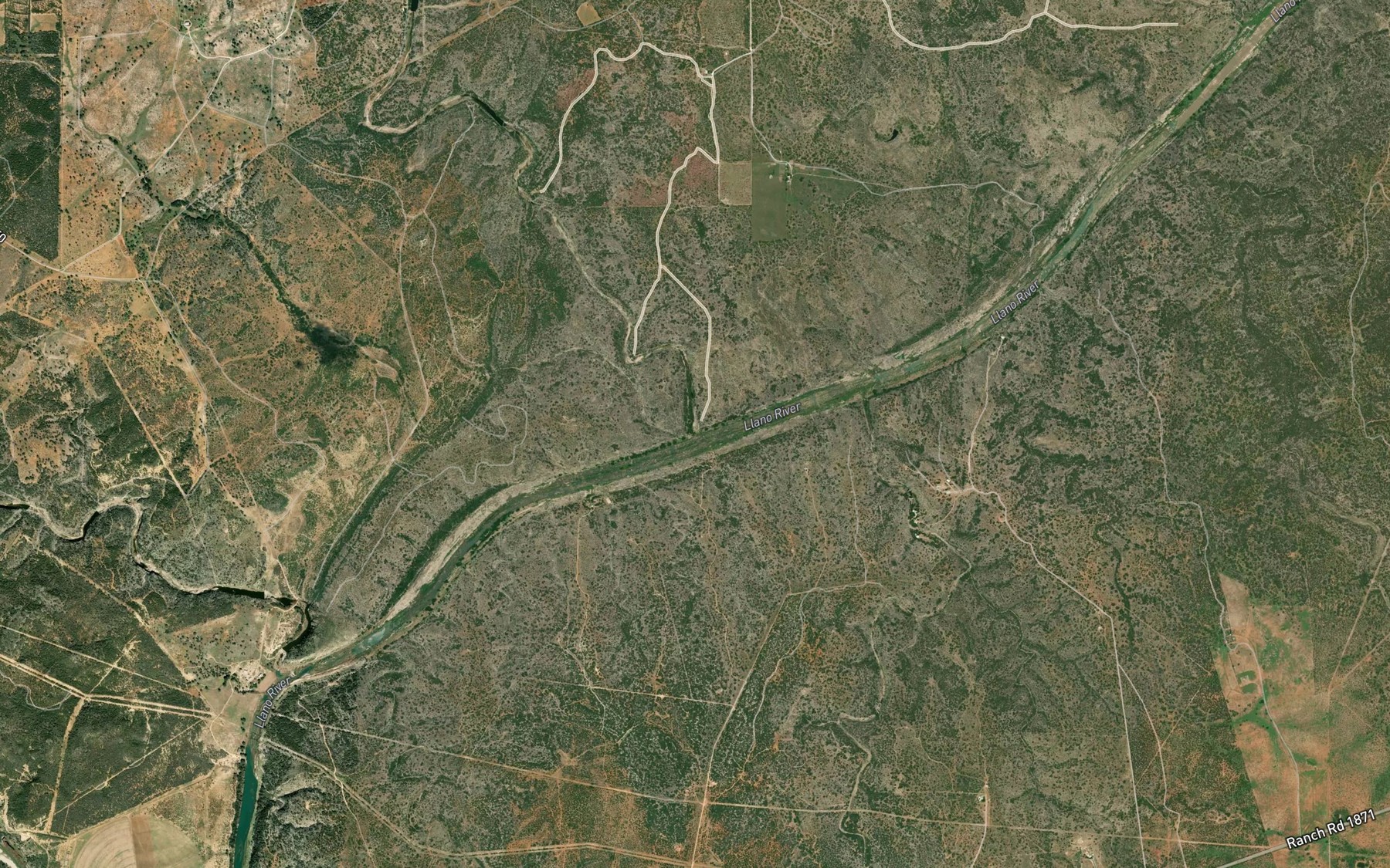 Satellite map of the Little Saline Creek