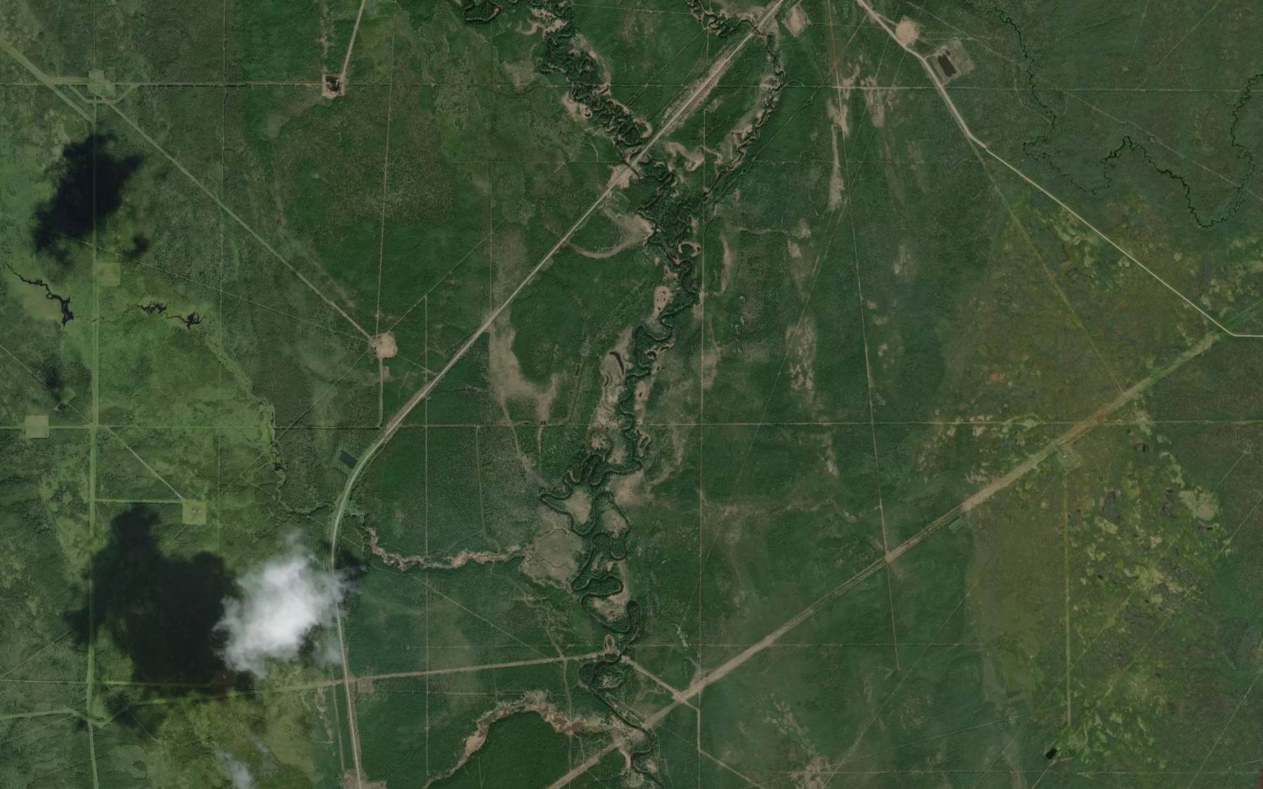 Satellite map of the Wendy Creek