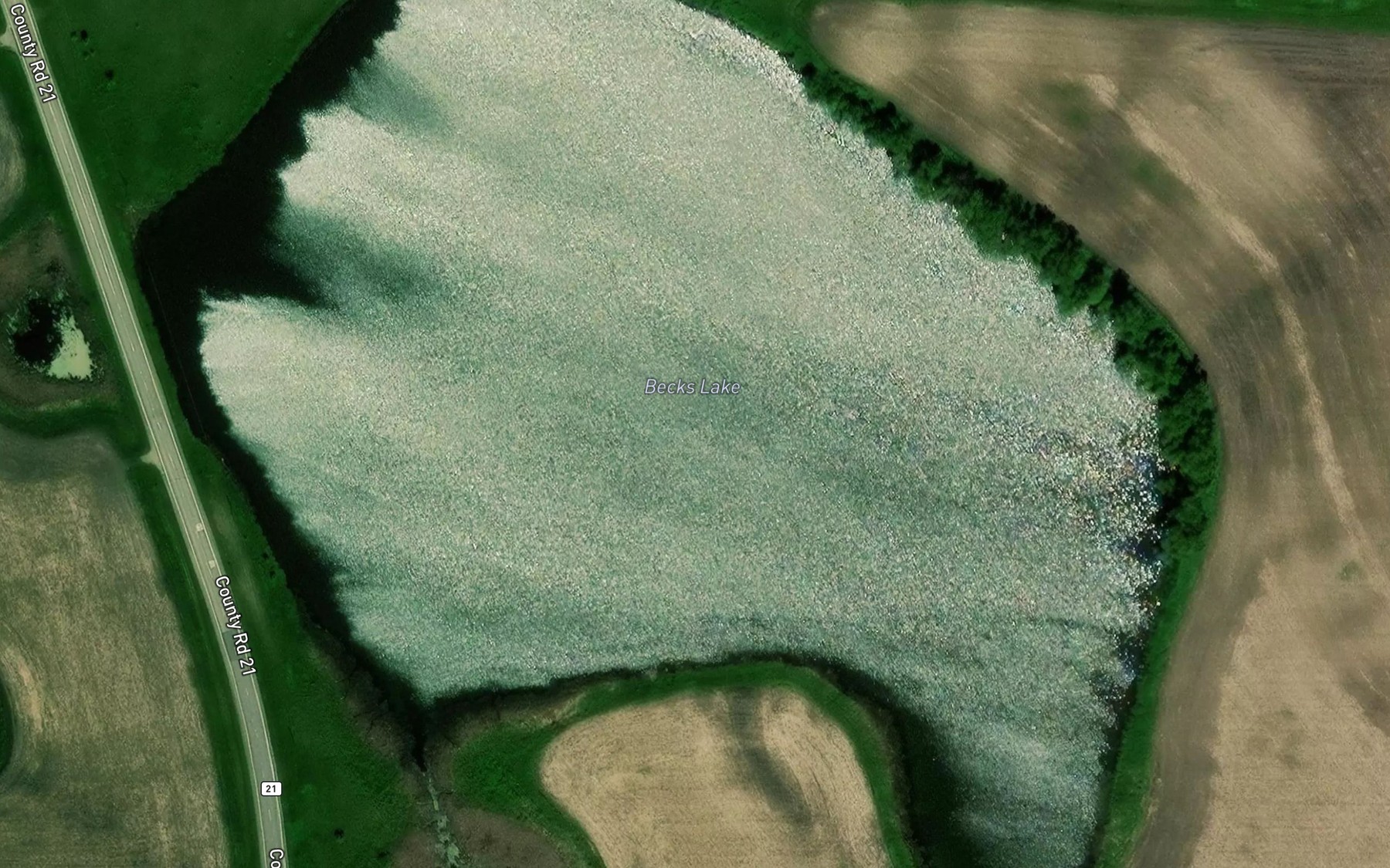 Satellite map of the Becks Lake