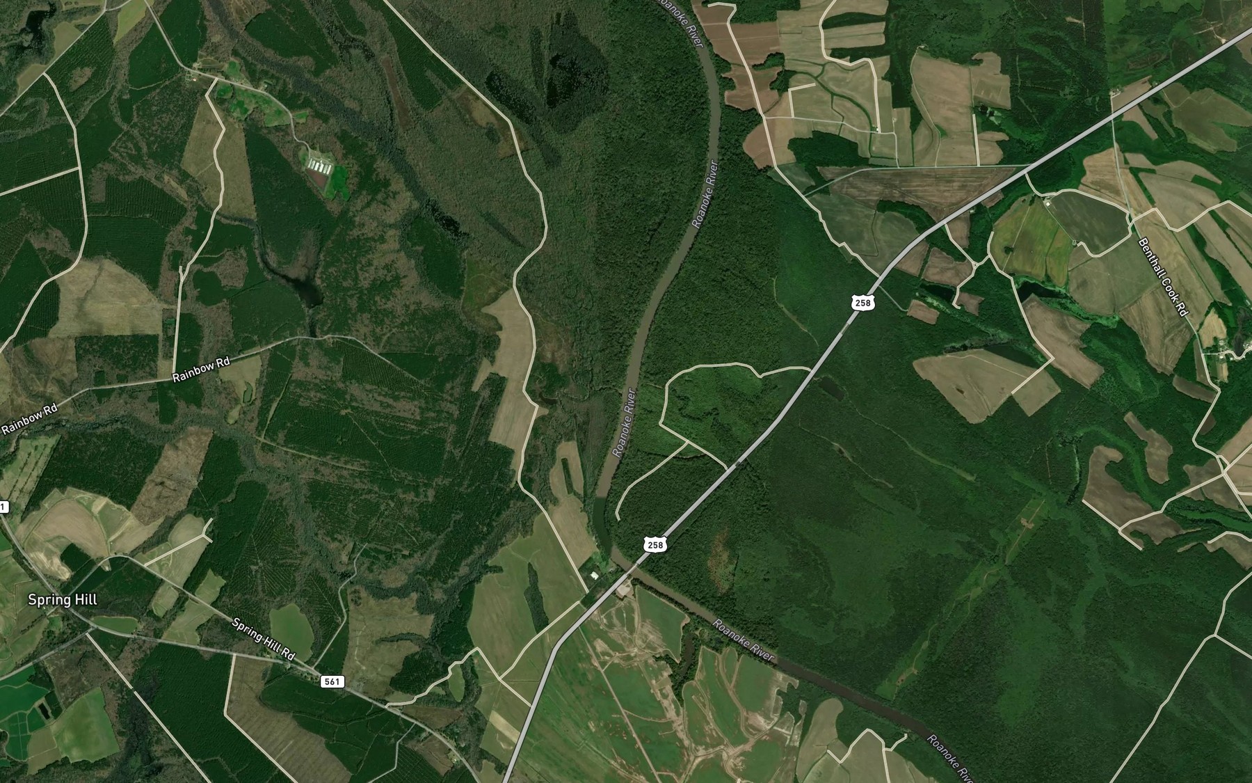 Satellite map of the Looking Glass Run