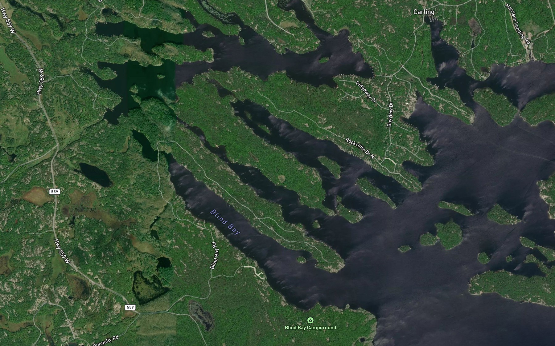 Satellite map of the Collins Bay