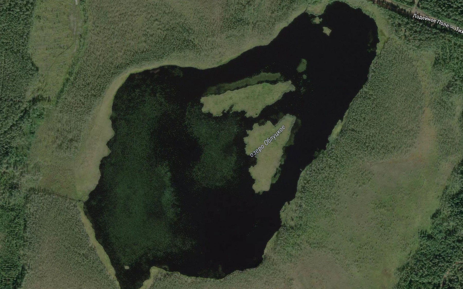 Satellite map of the Ozero Oblutskoye
