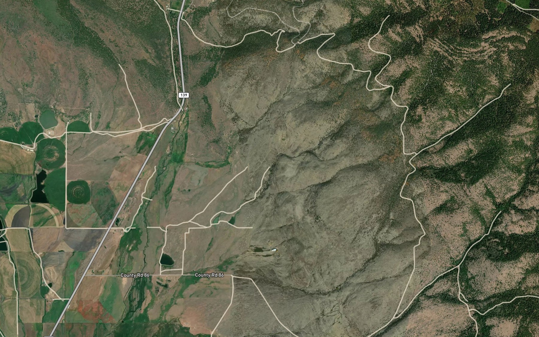 Satellite map of the Haw Spring
