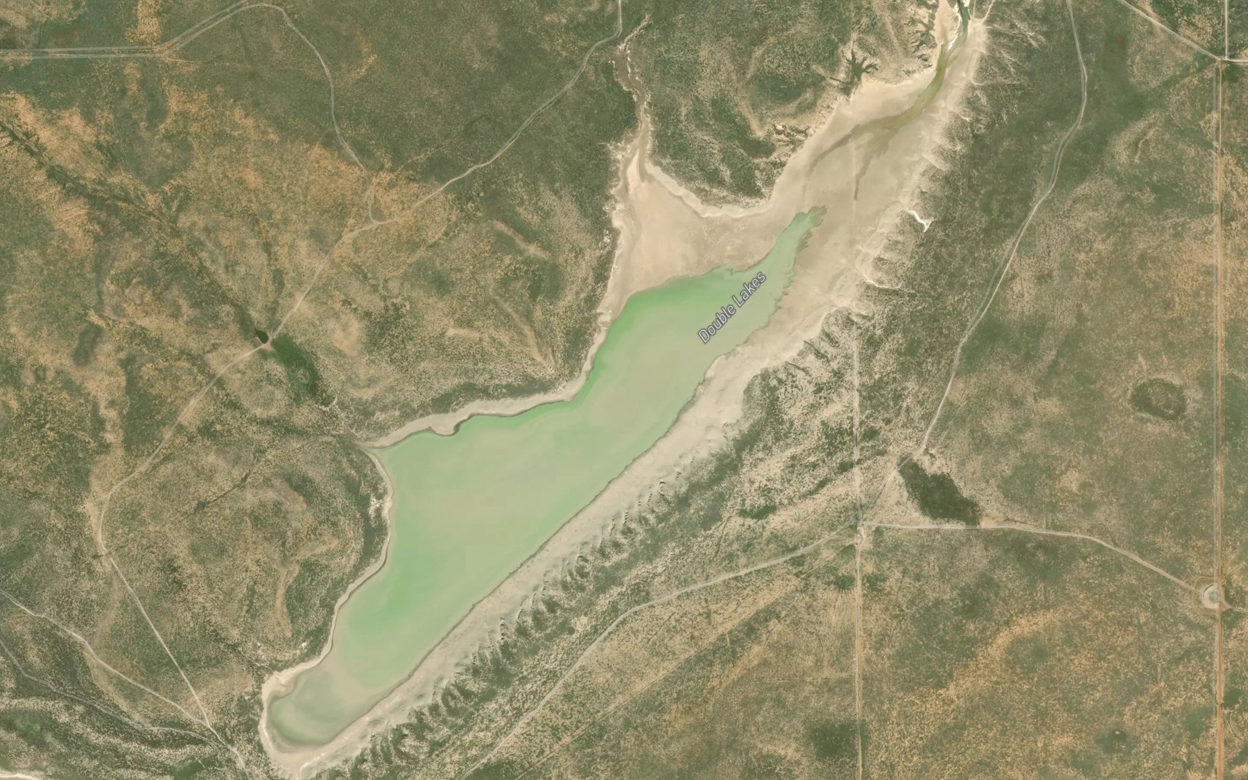 Satellite map of the Double Lakes