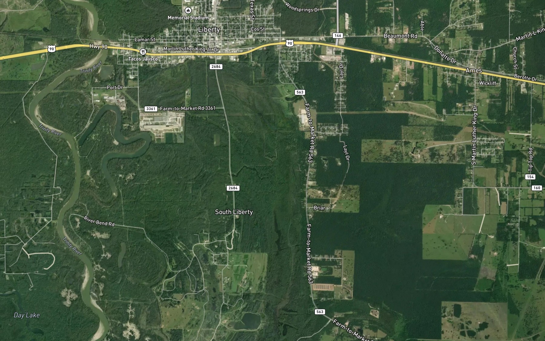 Satellite map of the Abbott Creek